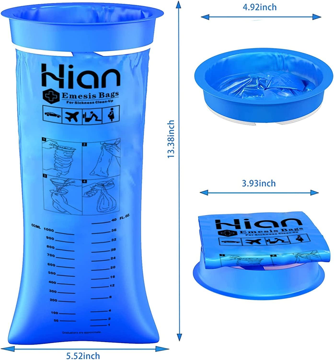 70 Pack Barf Bags 1000ml High Density Emesis Bags,Vomit Bags Disposable Leak Resistant, Portable