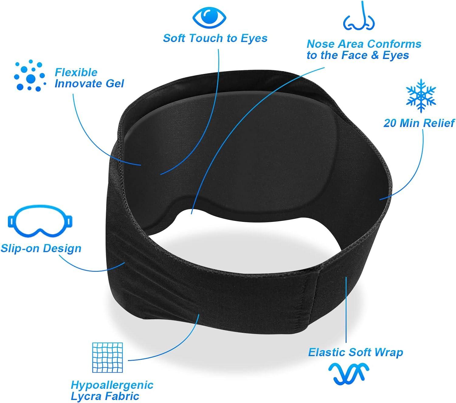 ComfiTECH Reusable Gel Eye Mask for Puffy Eyes Cold Compress for Dark