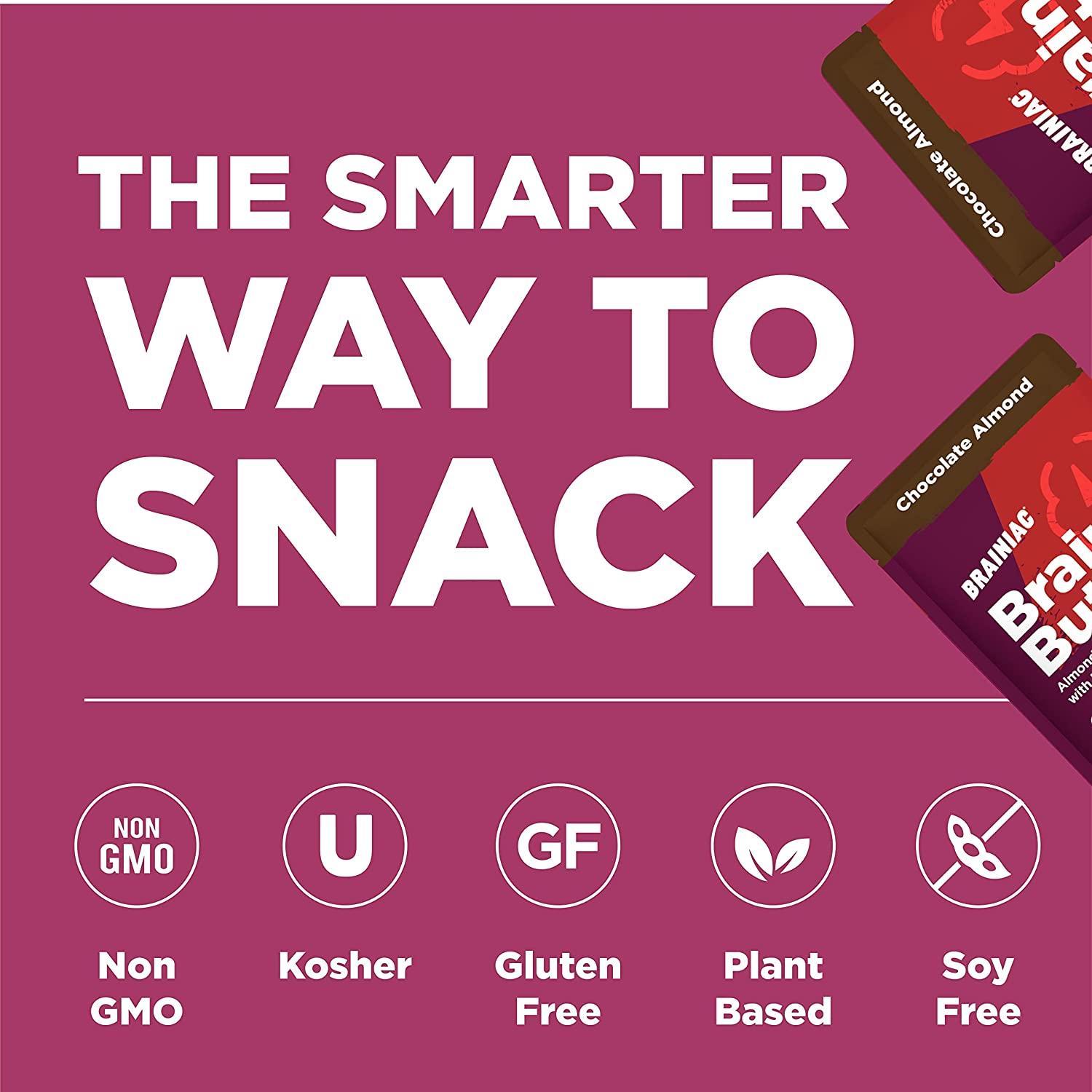 Brainiac Almond Butter Blend with Omega3s, Chocolate Almond, 20 Count