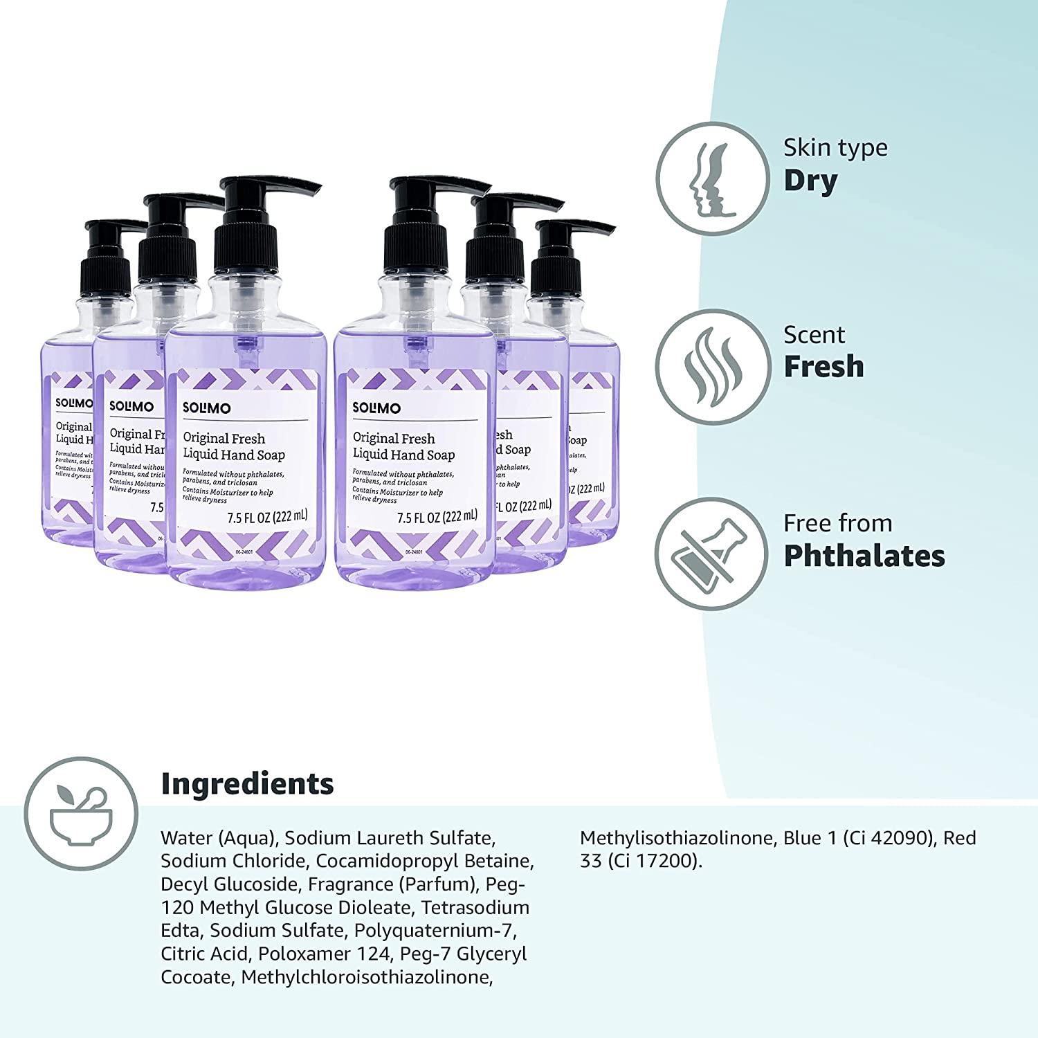 Amazon Brand Solimo Original Fresh Liquid Hand Soap, 32 Fluid Ounce