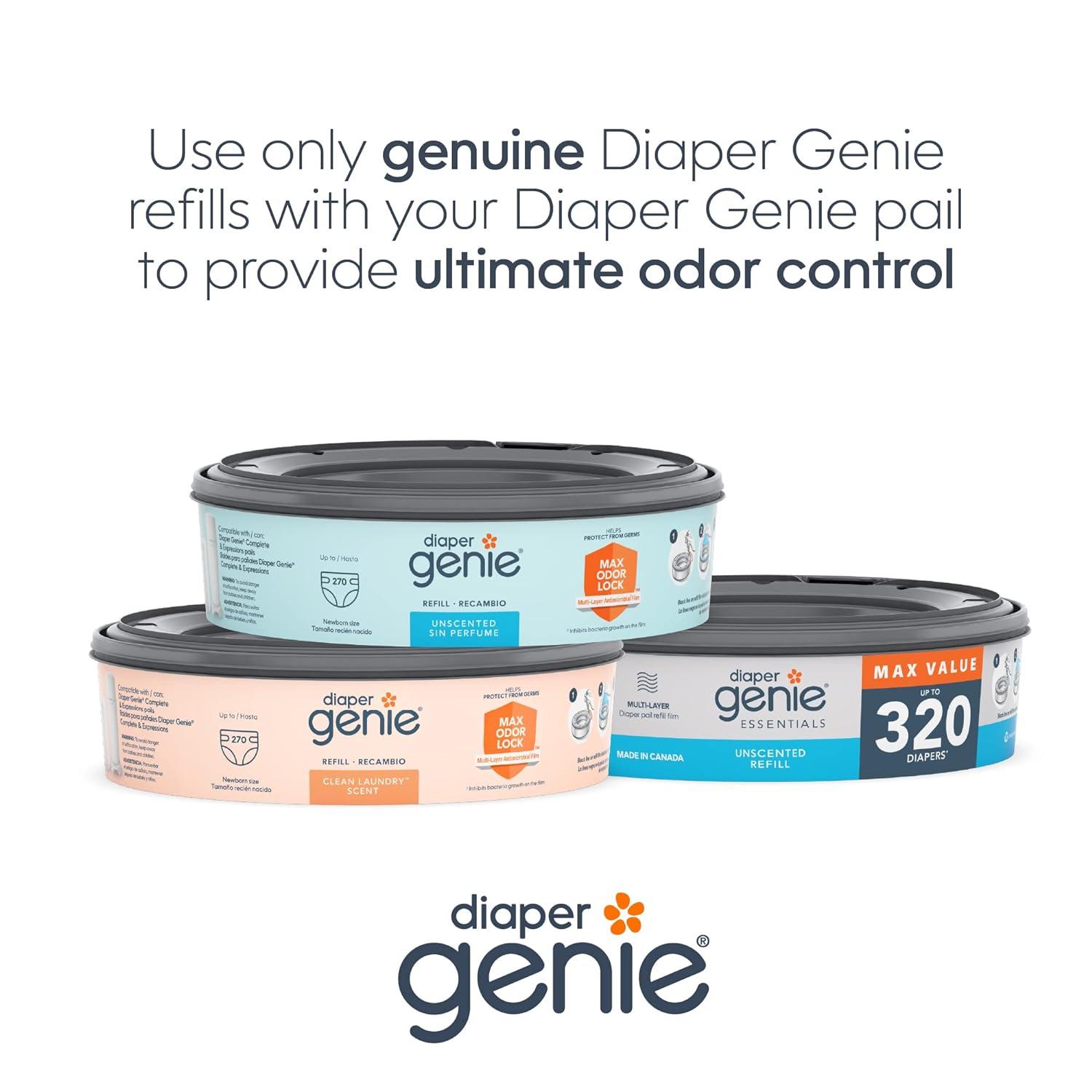 Diaper Genie Essentials Round Refill 4 Pack Holds Up to 1280