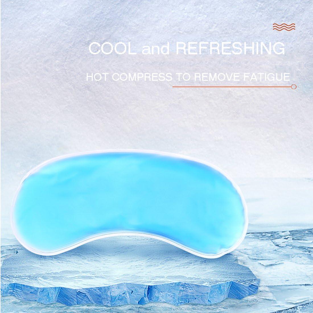J JIMOO Cooling Ice Gel Eye Mask-Reusable Eye Masks, Sleeping Mask With Plush Backing For Headache, Puffiness, Allergies, Migraine, Stress Relief (Pink
