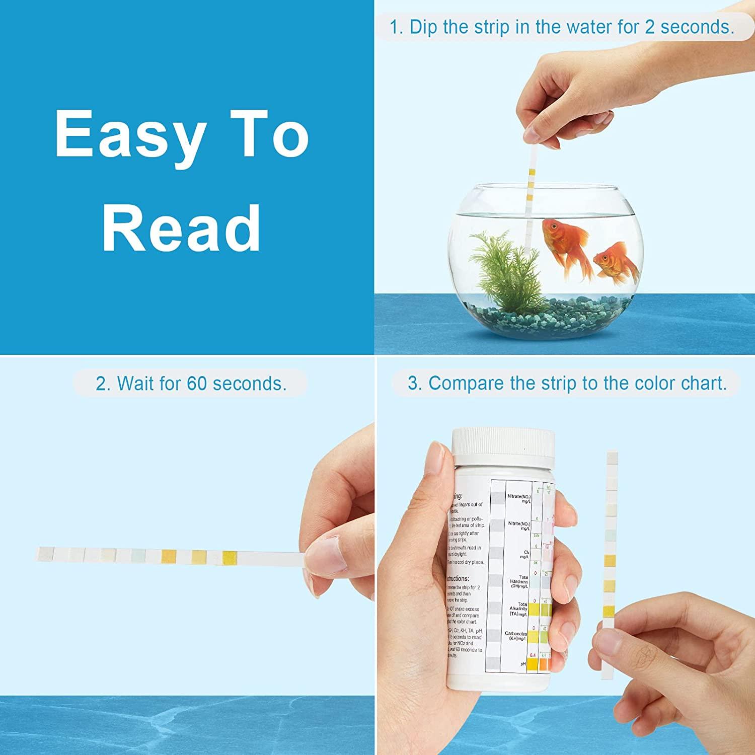 Luxbird Aquarium Test Strips Fish Tank Test Kit 100 Strips Fish Pack