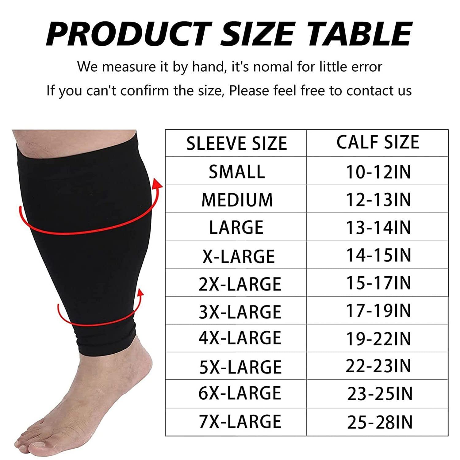 4XL Wide Calf Compression Sleeves for Men and Women Relieve Varicose