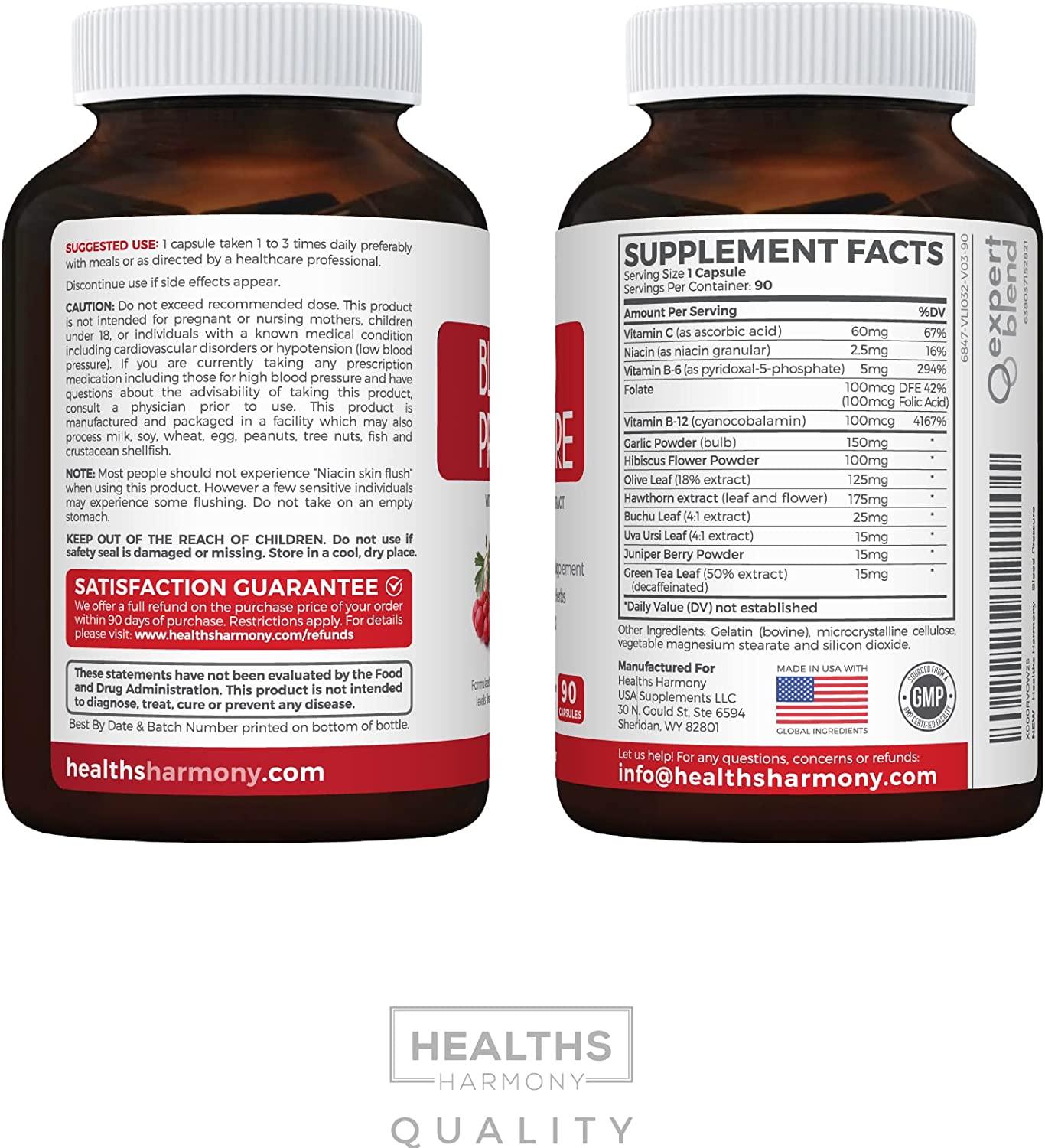 Premium NonGMO Blood Pressure Support Supplement High Dosage