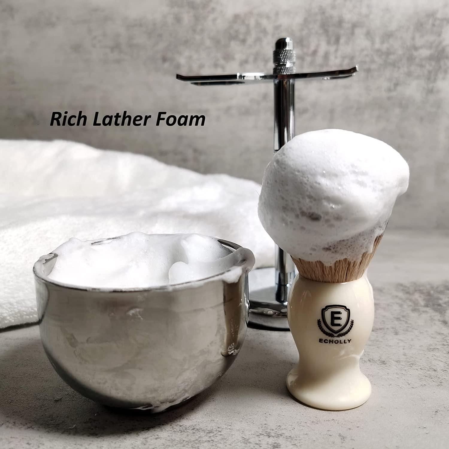 Premium Shaving Brushes for men by EchollyNO Shedding Bristle Shave