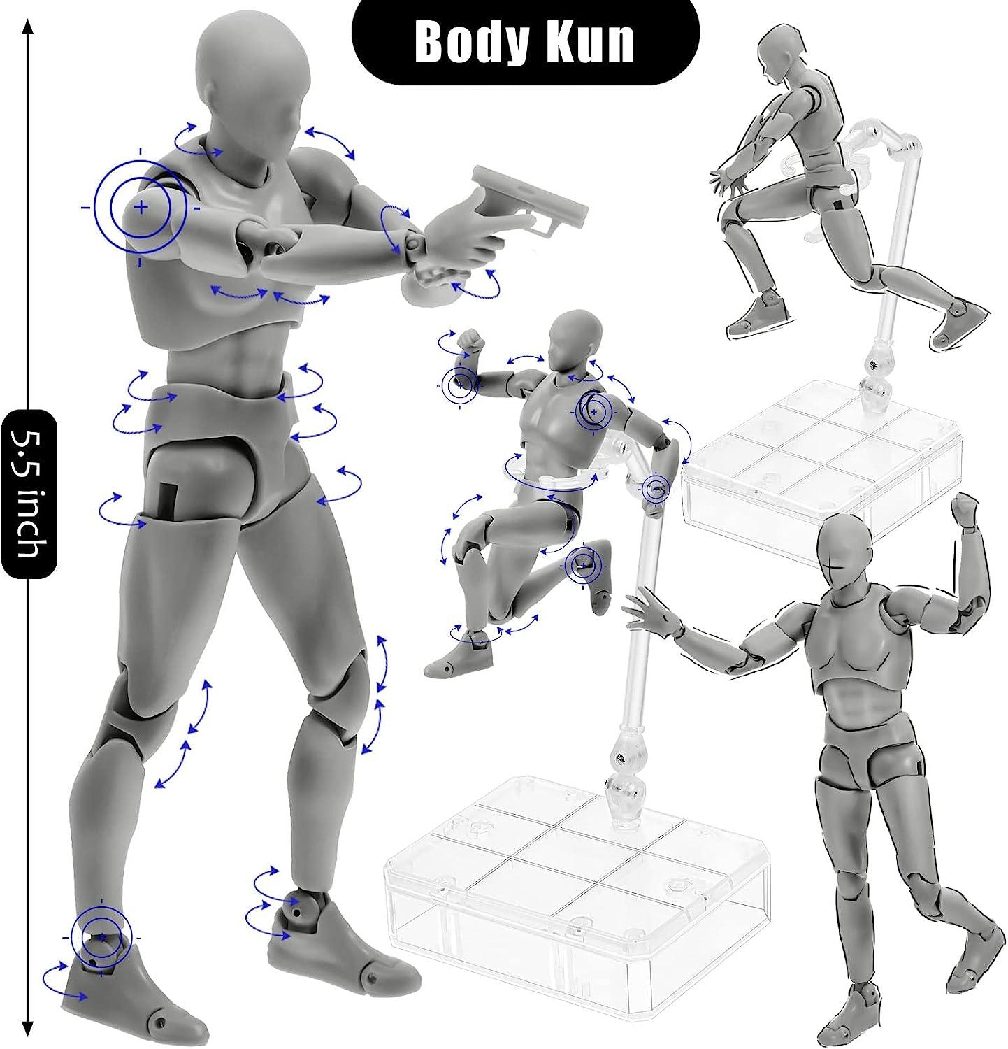Yookeer Body Kun and Body Chan Dx Set, Gray Drawing Action Figures