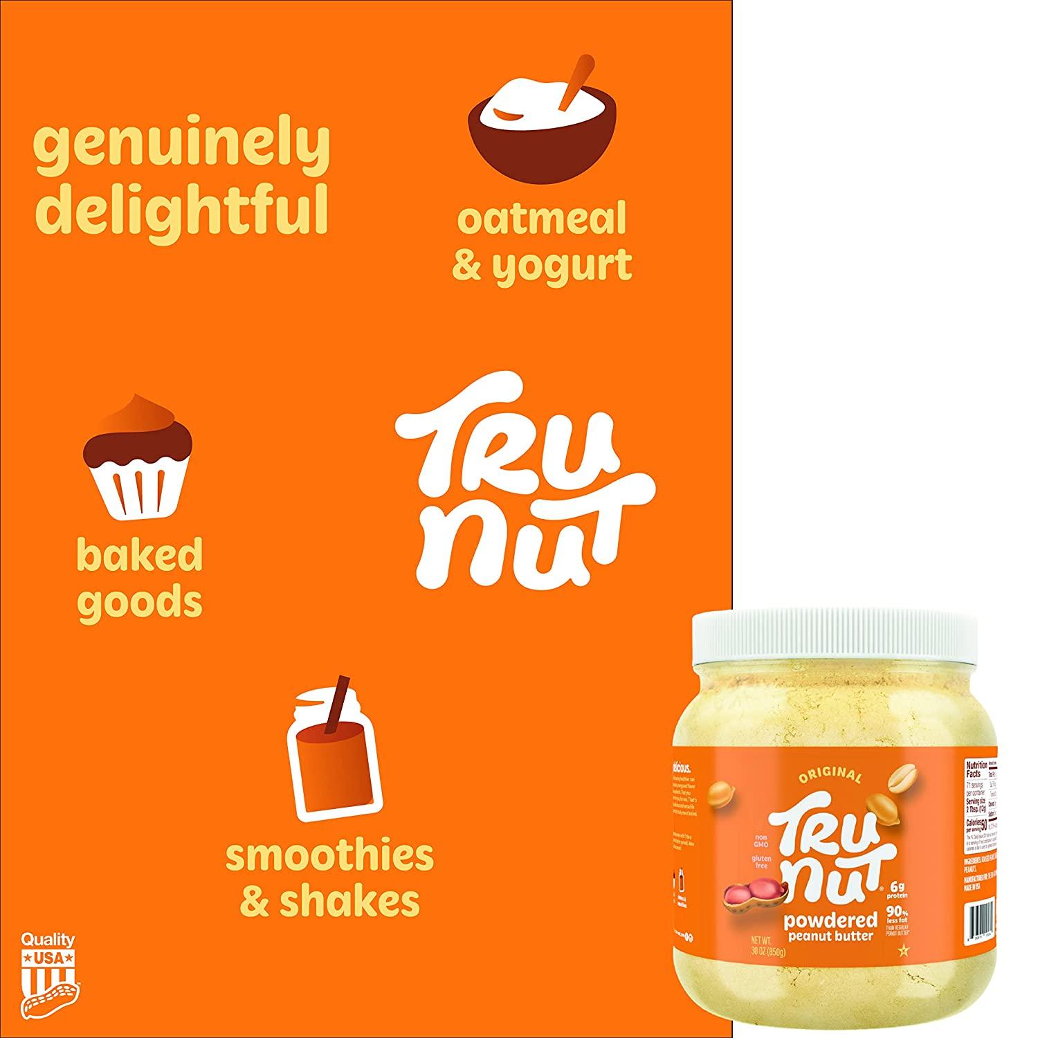 TruNut Peanut Butter Powder Made with Natural Ingredients Vegan