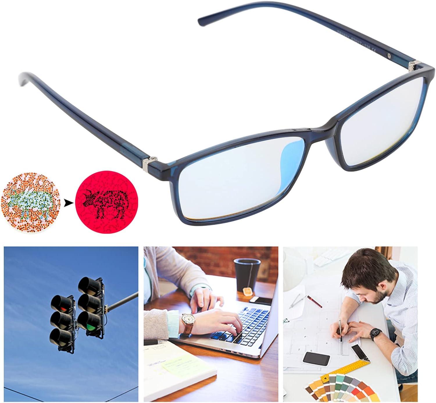 Color Blind Correction Glasses Clip-On - For Red-Green Color Blindness Indoor & Outdoor Use