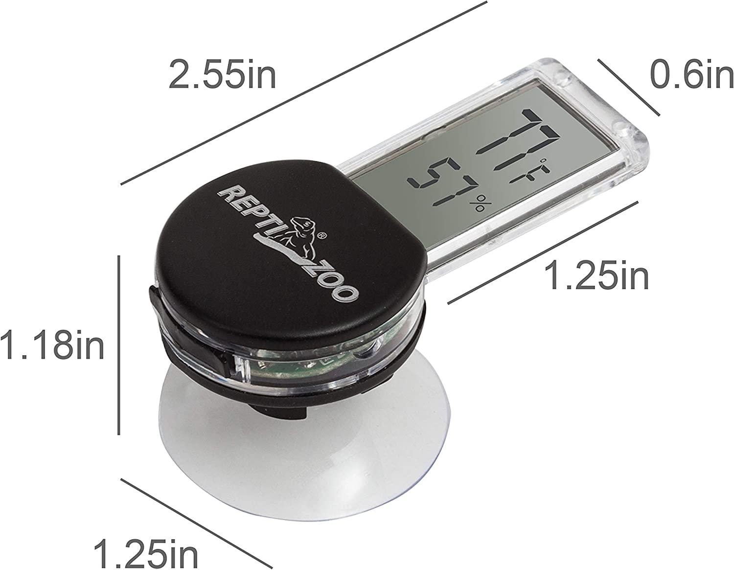 REPTI ZOO 2 Pack Digital Reptile Terrarium Thermometer Hygrometer Pet