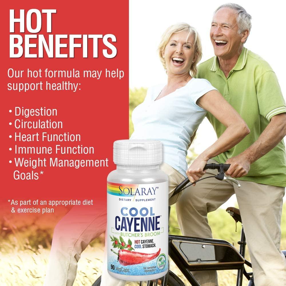 Solaray Cool Cayenne Pepper 40,000 HU with Butchers Broom 90 VegCaps