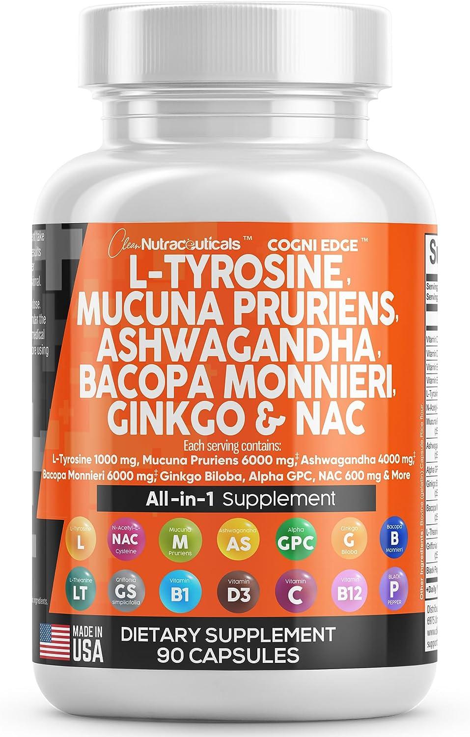 Focus Supplement with LTyrosine, Mucuna Pruriens, Bacopa Monnieri