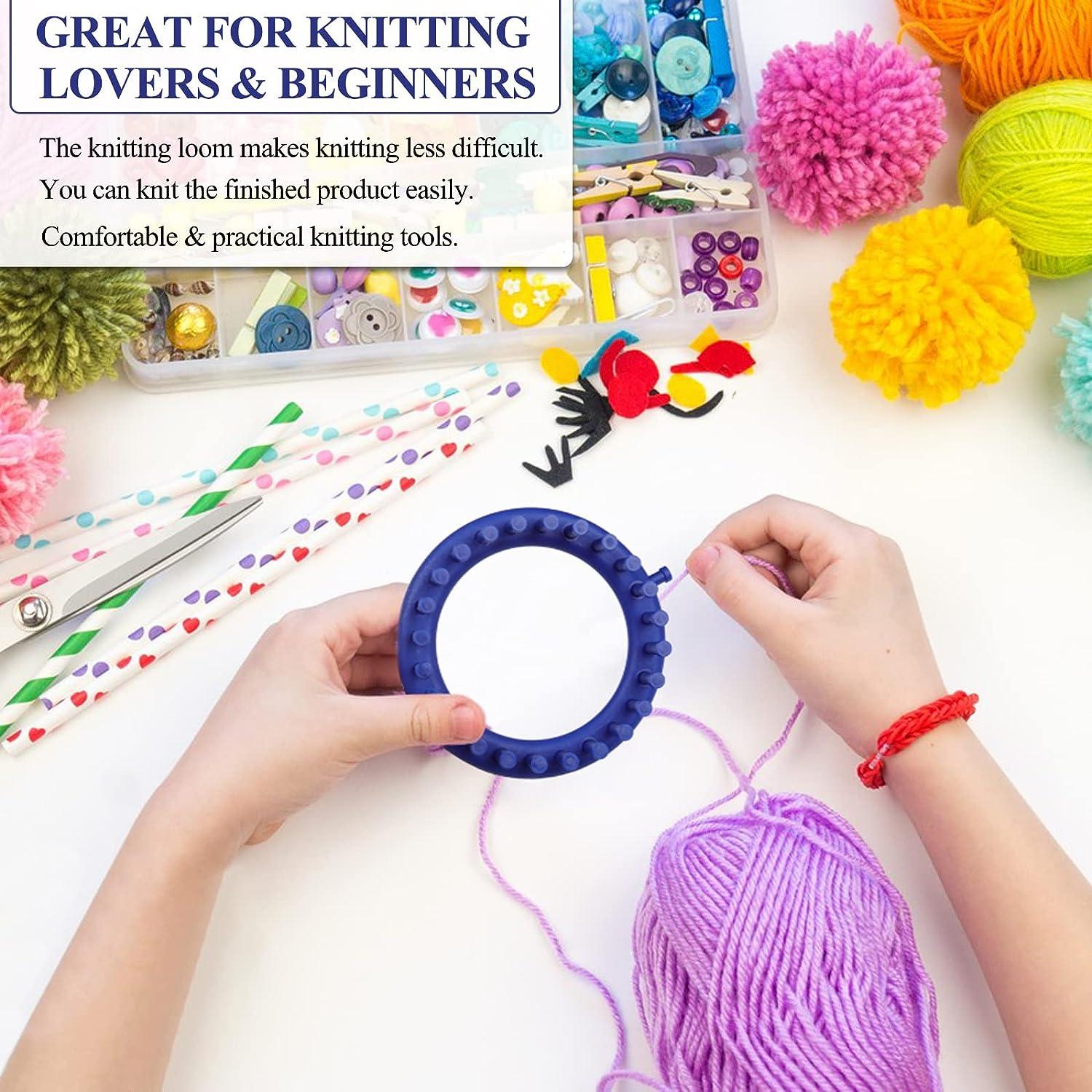 Aeelike Round Knitting Looms Set - Loom Knitting Set Includes Circle Knitting  Loom Hook and Plastic Needle - 24 Peg Sock Knitting Loom - Simple Craft  Knitting DIY Kit for Beginners S - 5/13cm