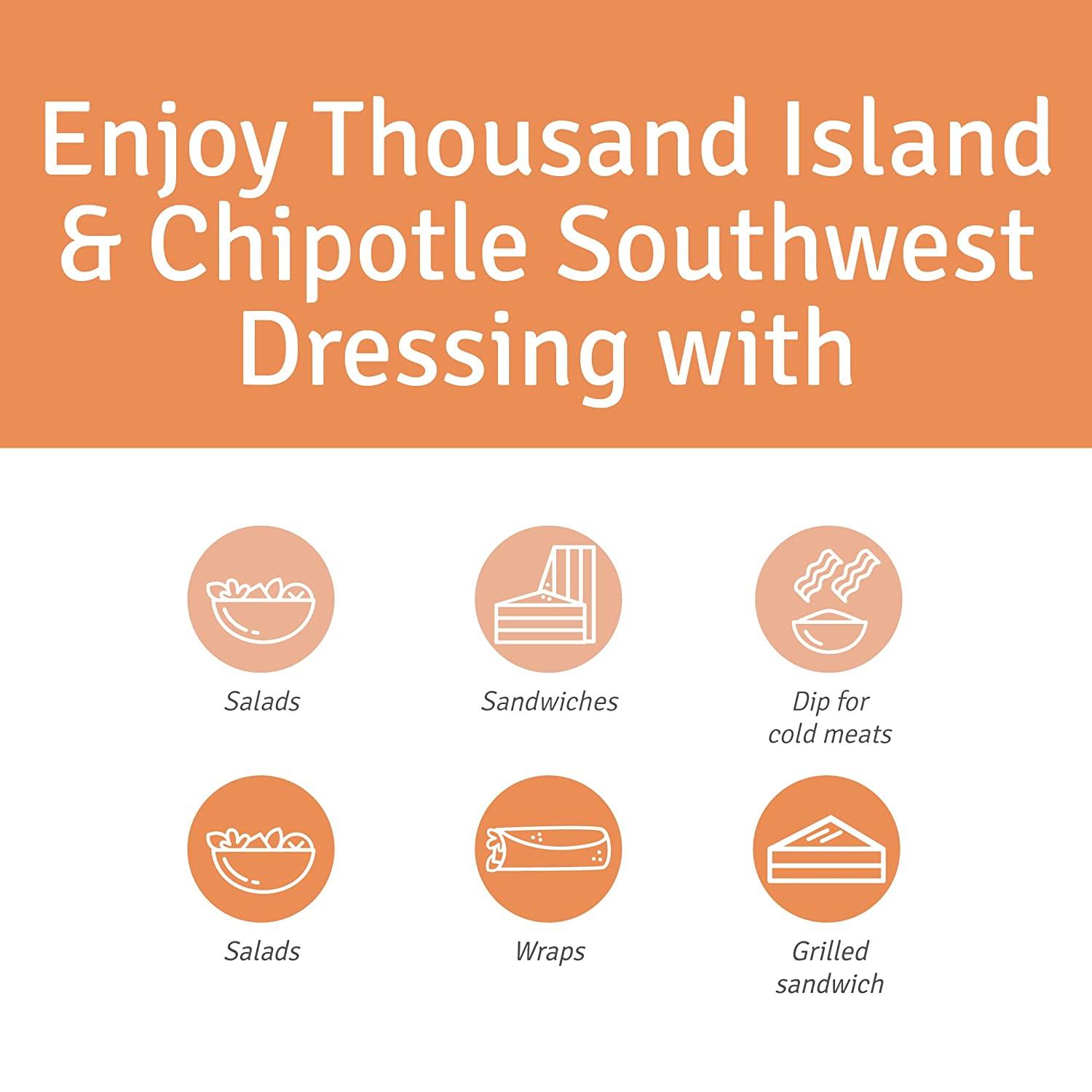 Veeba Salad dressings Combo Chipotle Southwest 300g and Thousand