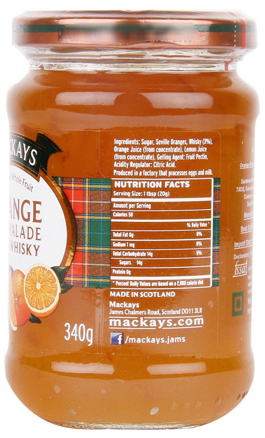 MACKAYS Orange Marmalade with Whisky 12 Oz Premium Scottish Preserves