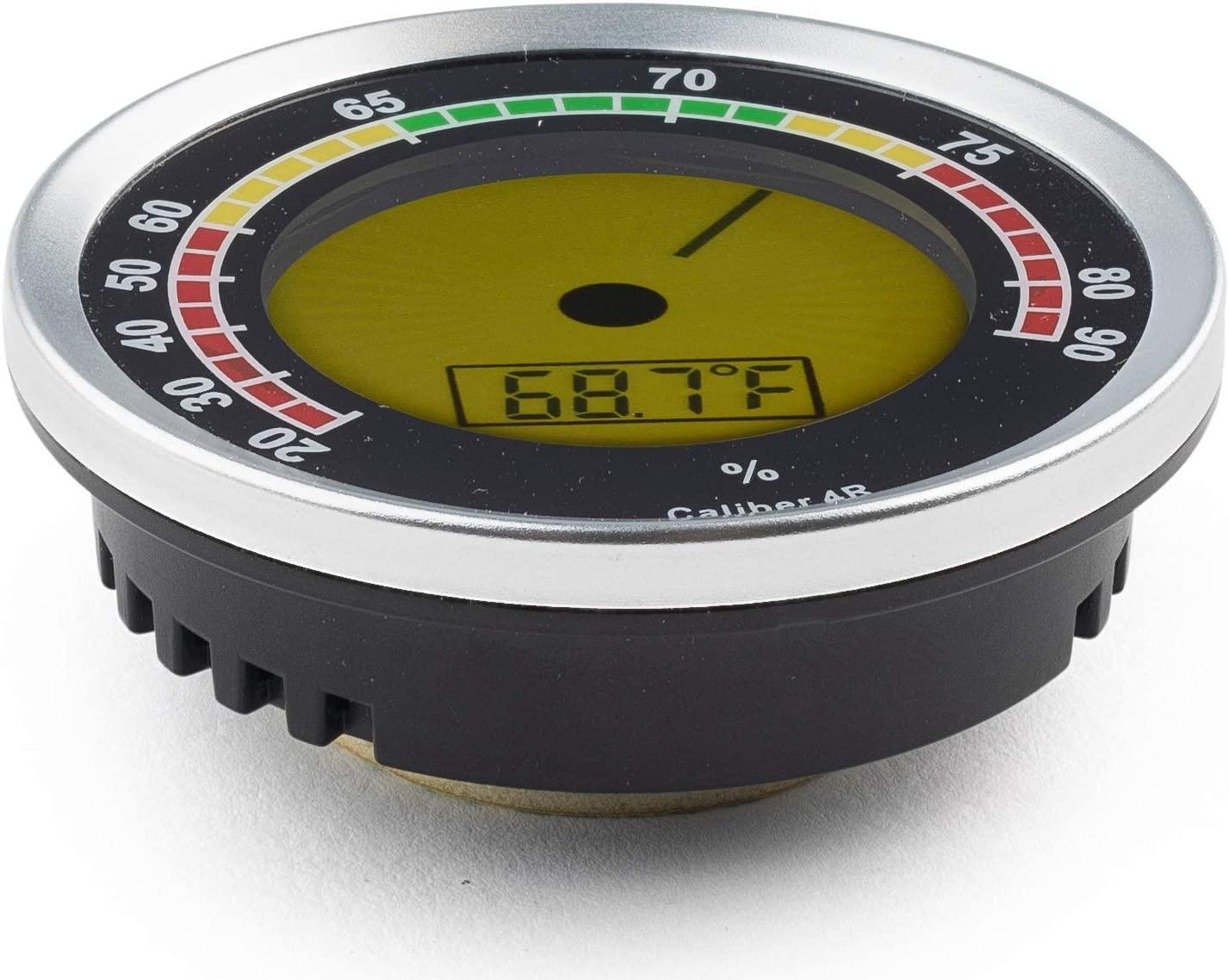 Caliber 4R Silver Digital/Analog Hygrometer by Western Humidor The