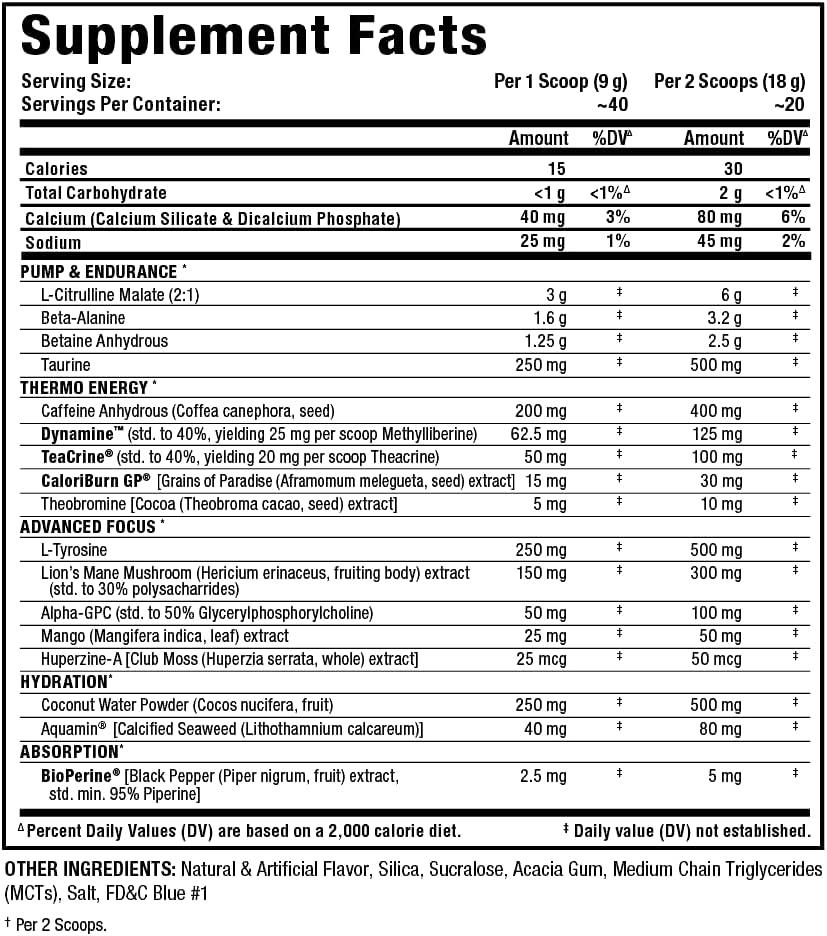 ALLMAX IMPACT Igniter PreWorkout Blue Raspberry 11.6 oz Boost Energy