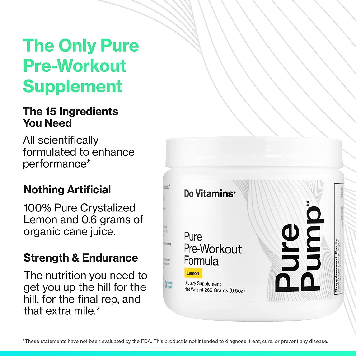 PurePump All-Natural Preworkout Powder - Boost Energy, Focus, and