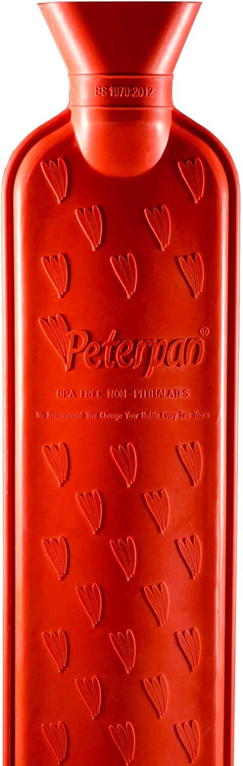 Peterpan Long Rubber Hot Water Bottle with Cover, Hot Water Bag for Pain  Relief, Holds 90 Fl Oz, BPA & Phthalates Free, High Rubber Content Holds  Heat Better, White