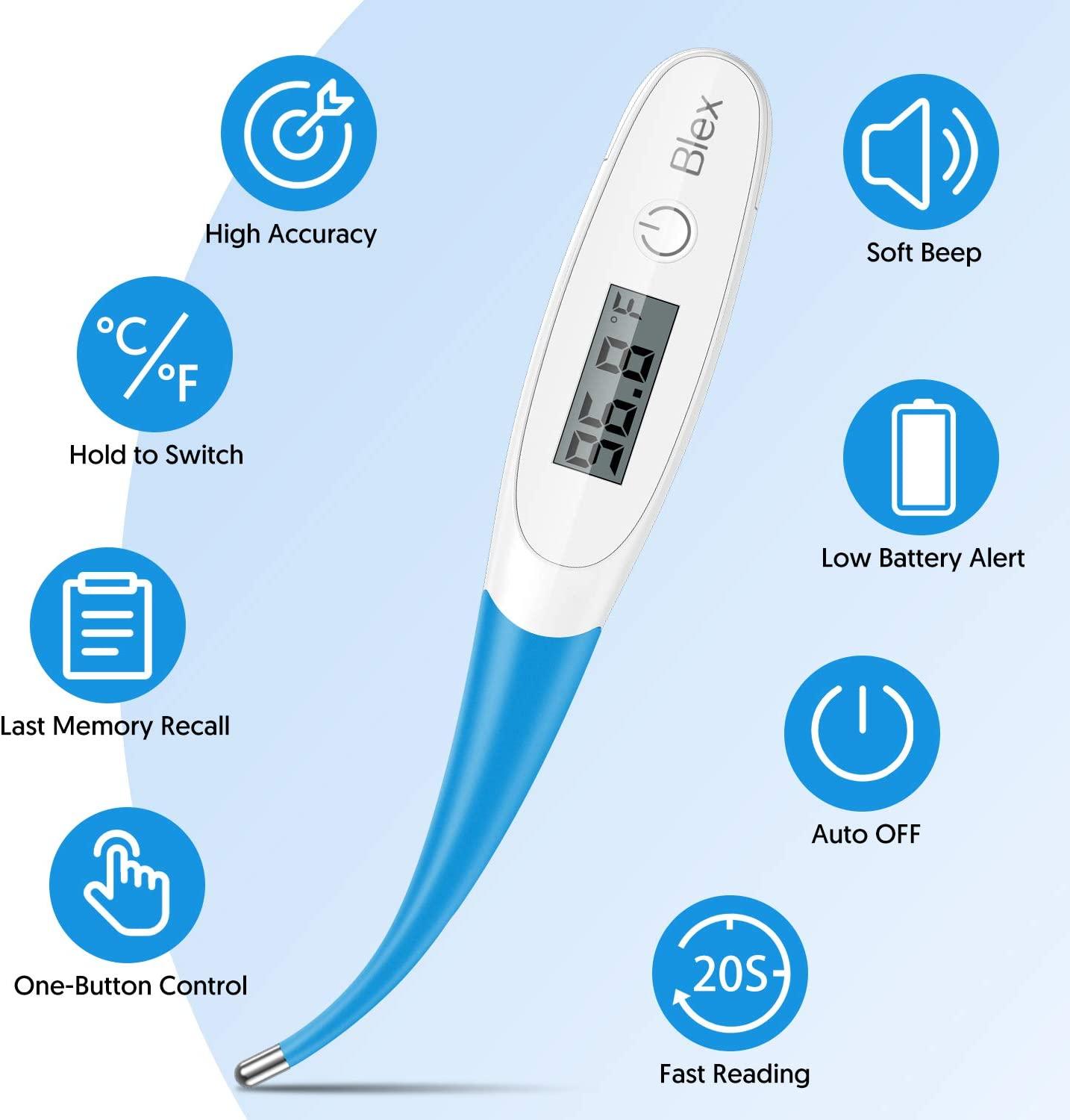 Thermometer for Adults and Kids, Digital Oral Thermometer with 10