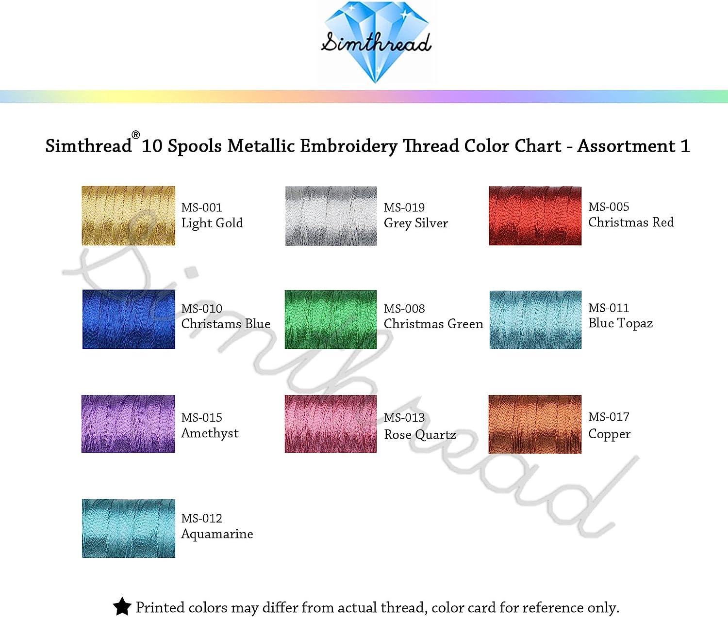 Simthread 63 Brother Colors Polyester Embroidery Machine Thread Kit 40  Weight