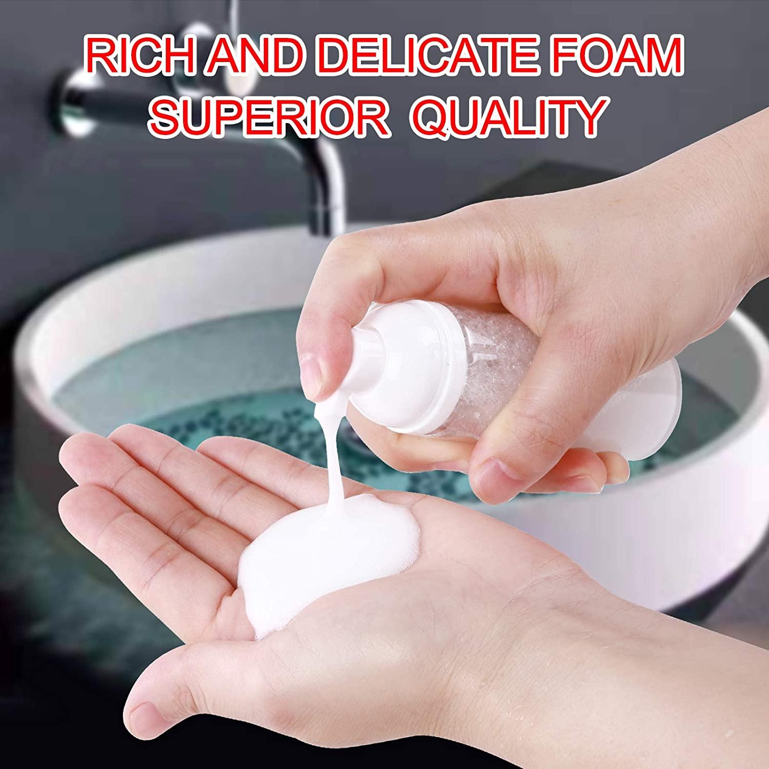 18Piece 2oz Refillable Foam Pump Bottles for Travel Hand Soap & Shampoo