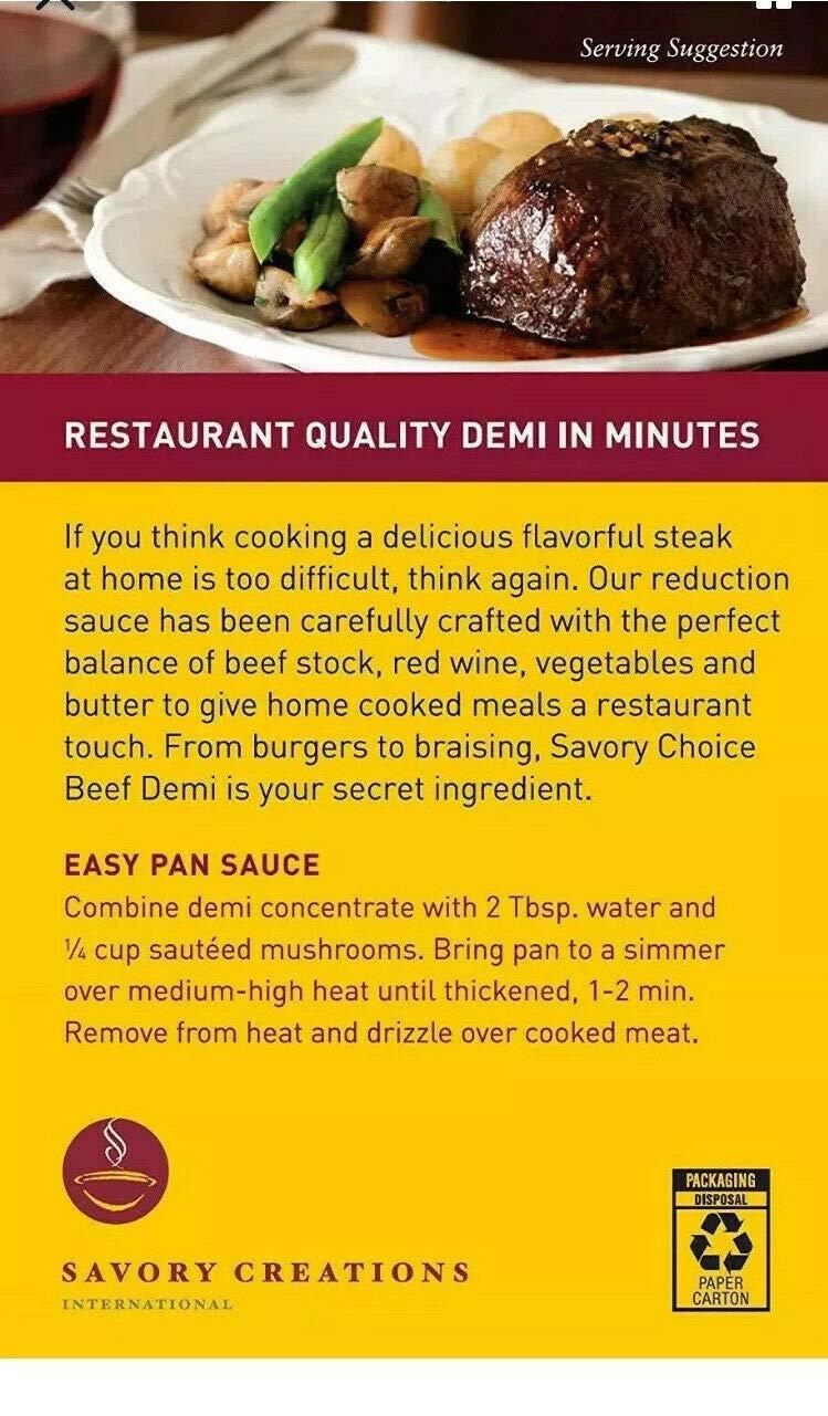 Savory Choice Beef Demi Glace Reduction Sauce Packet 75gr (pack of 3)