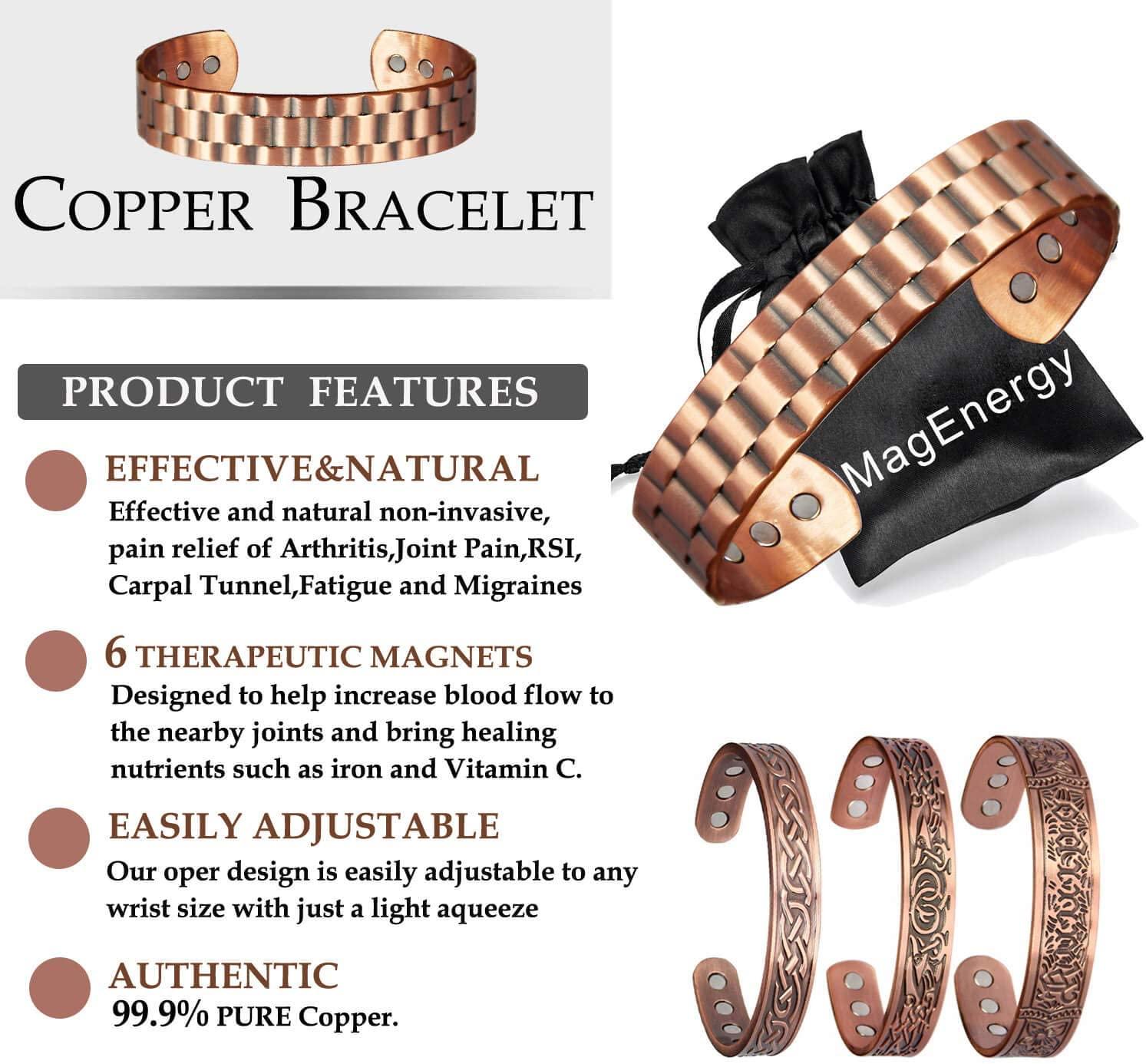 Buy Copper Bracelet for /Rheumatism Bangle Bio Pain Magnetic Unisex  Elephant Design Online at desertcartINDIA