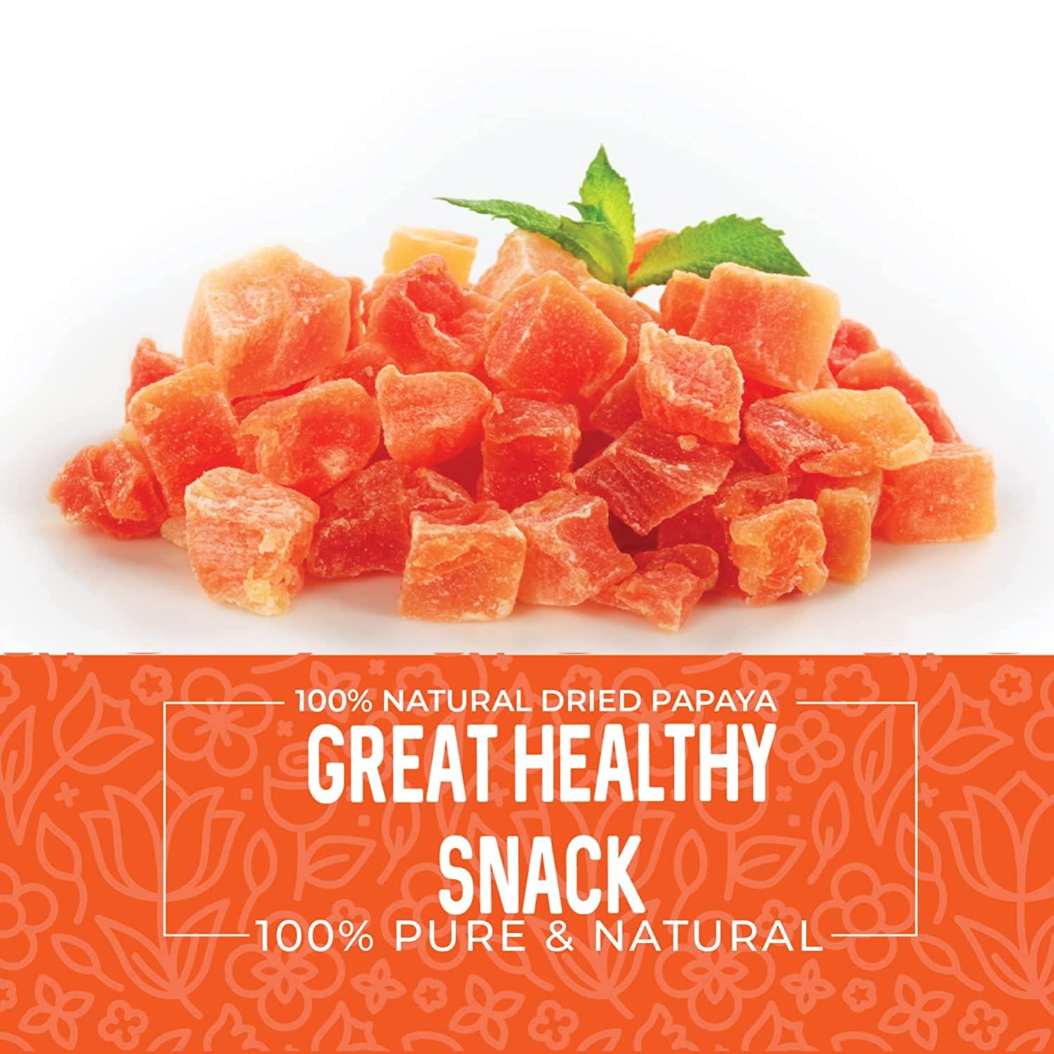 Dried Papaya Chunks, 1 Pound. Dried Fruit Papaya Fresh, Paw Paw Tree Diced Papaya Fruit, Papaya
