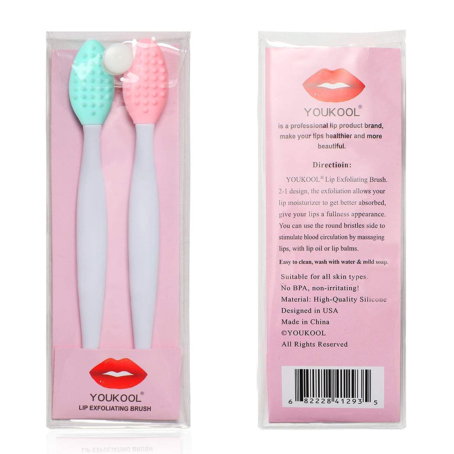 Lip Brush Tool,DoubleSided Silicone Exfoliating Lip Brush (2PCS)