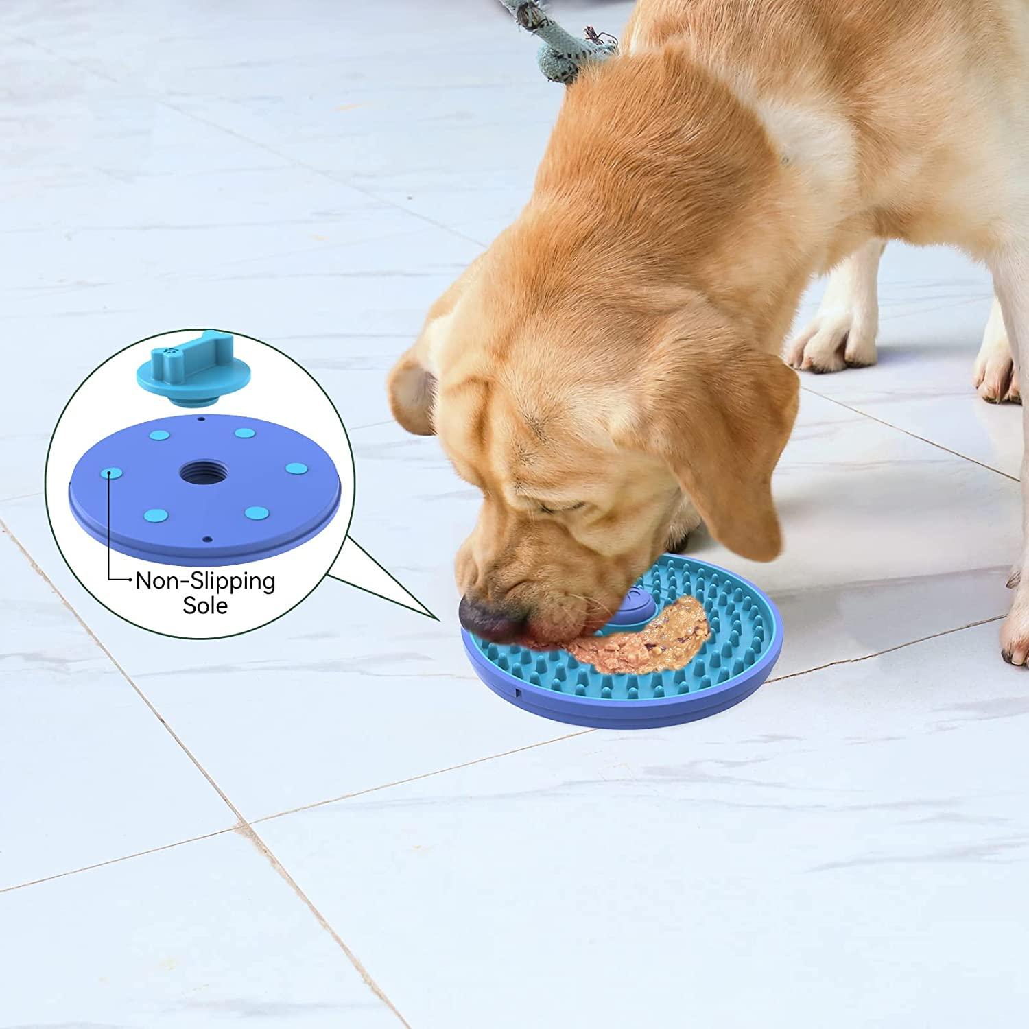 Lick Mat for Dogs,Dog Cage Training Tools for Secures to Crate Peanut Butter  Crate Lick Plate,Dog Kennel Therapy Training Slow Feeder Dog Lick Pad for  Boredom & Anxiety Reduction Blue