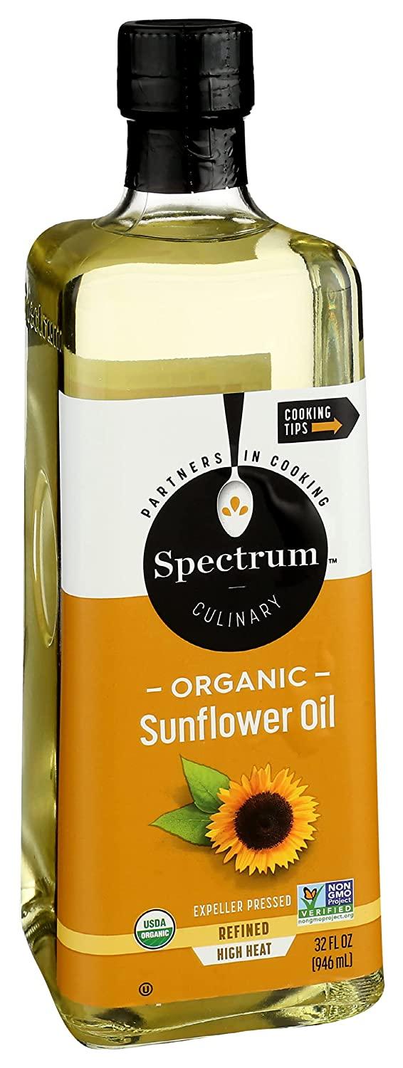 Spectrum Naturals Organic Hi Heat Sunflower Oil, 32 Ounce