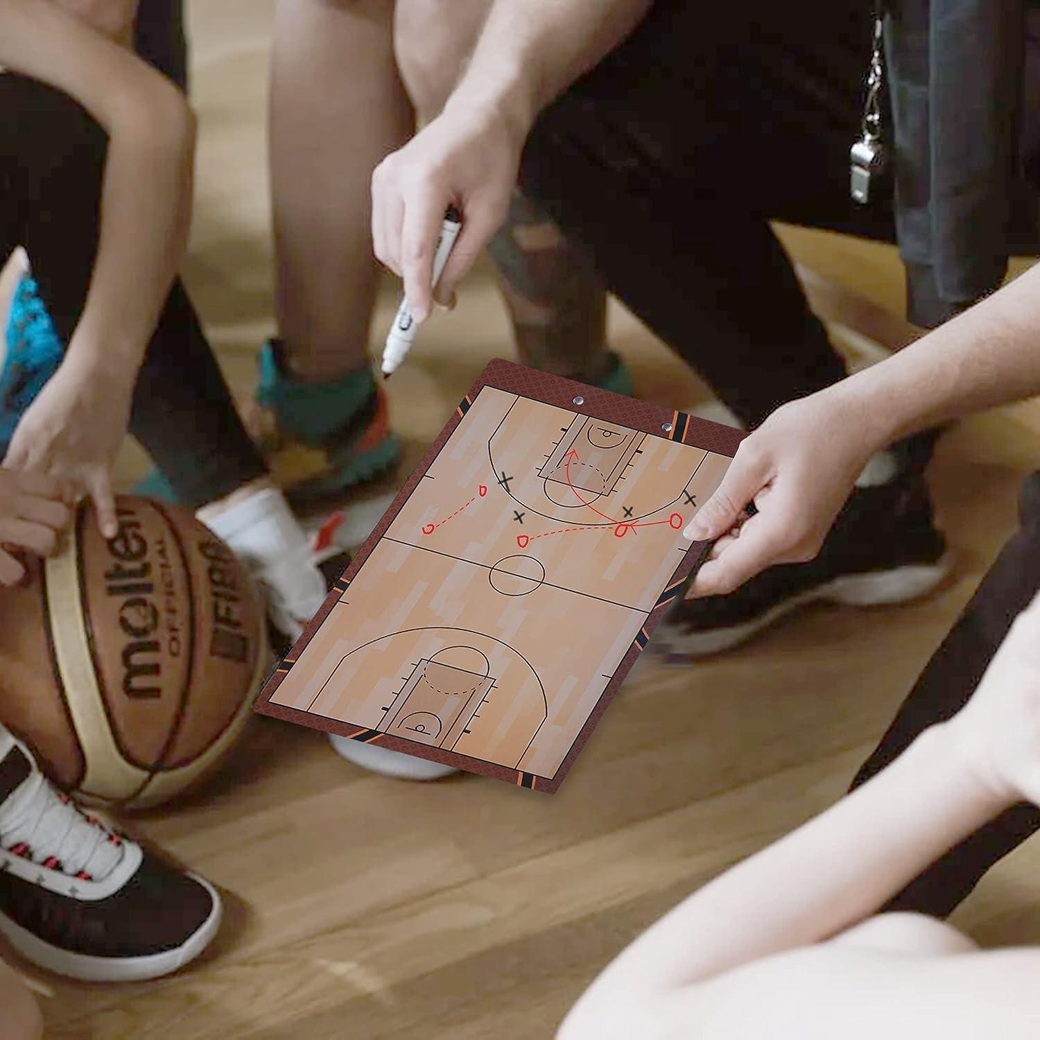 Basketball Coaching Board Clipboard Tactical Kit Dry Erase Marker Training Aids | BIG W