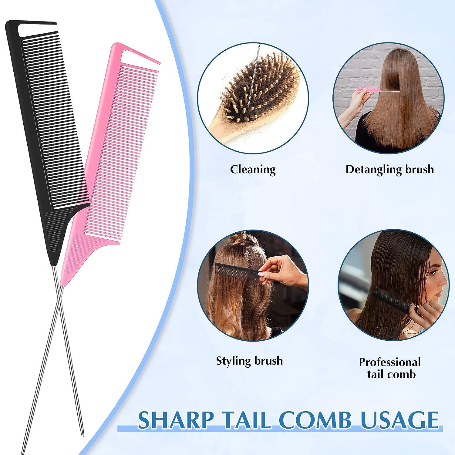 10 Pieces Hair Parting Ring 3 Pieces Steel Rat Tail Braiding Comb For  Parting And Magnetic Wrist Pin Hair Parting Selecting Tool Parting Combs  For Bra