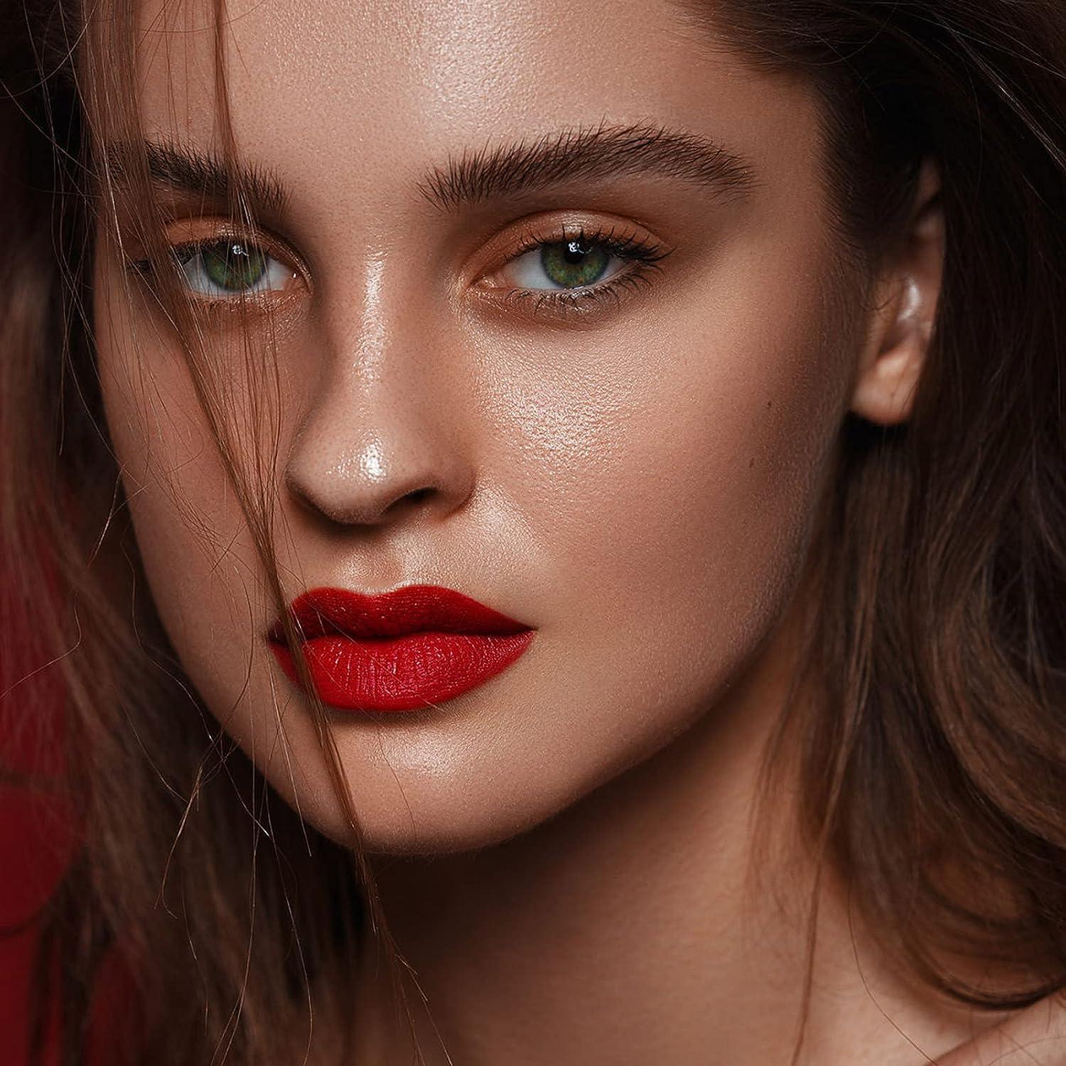 MAKI YIKA Red Lipstick Matte Long Lasting 24Hours Dark Red Liquid