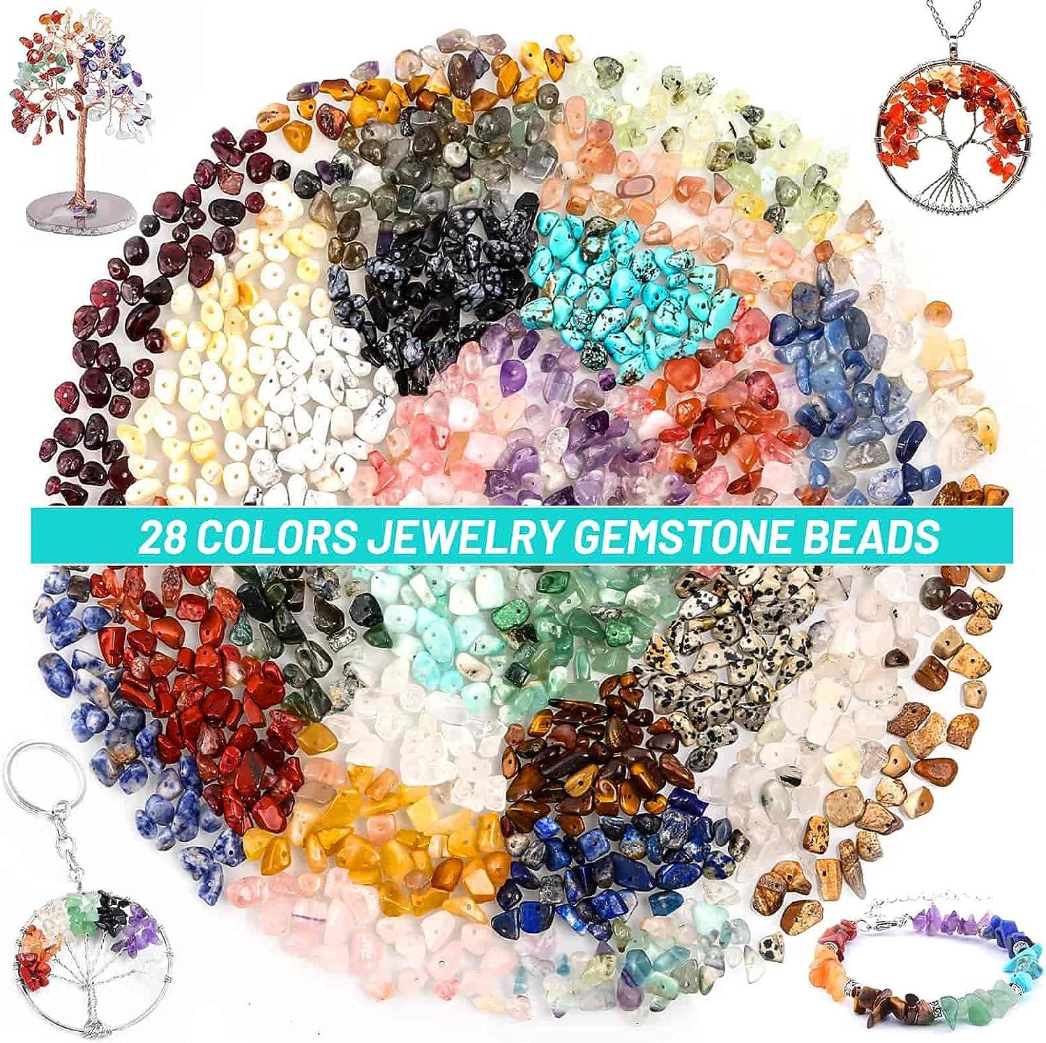 1400 Pcs Crystal Jewelry Making Kit,28 Colors Gemstone Beads For