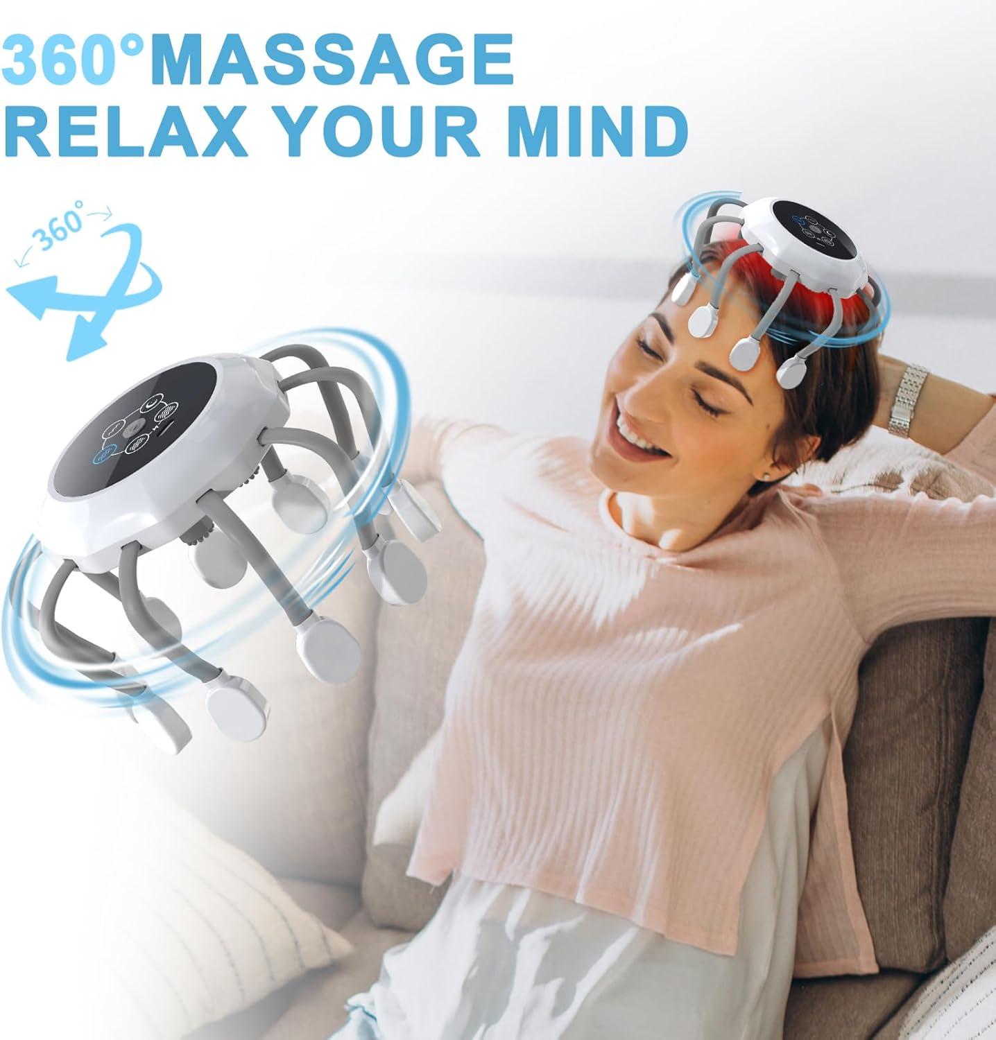 Buy Electric Head Massage Spider with Bluetooth & Red Light | 5 Vibration  Modes for Headache Relief & Deep Sleep | Buy Now with Express International  Delivery | GoSupps.com