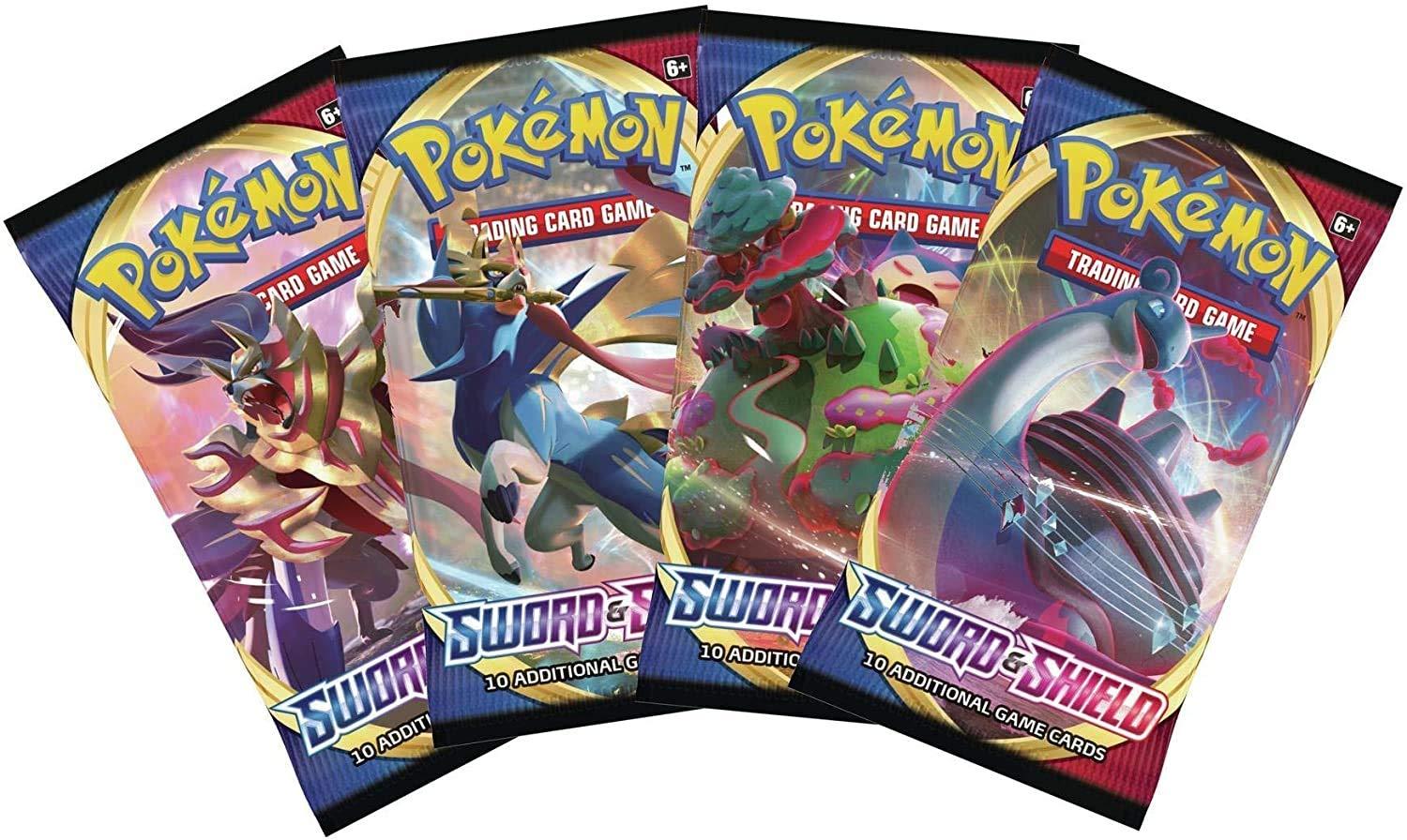 Pokemon Sword and Shield Booster Pack Lot - 4 Sealed Packs for Collectors |  Buy Now with Express International Delivery | GoSupps.com