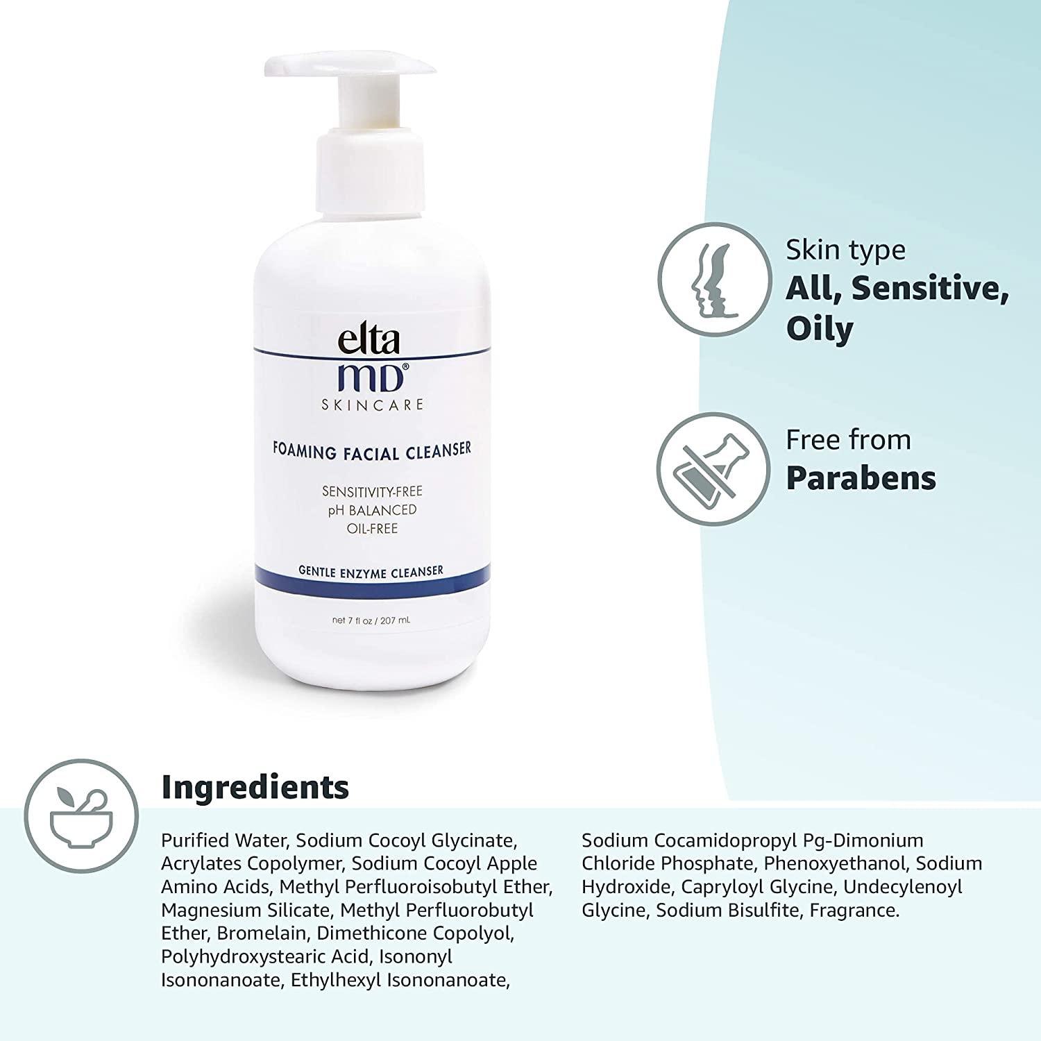 EltaMD Foaming Facial Cleanser 7 Fl Oz Gentle, OilFree