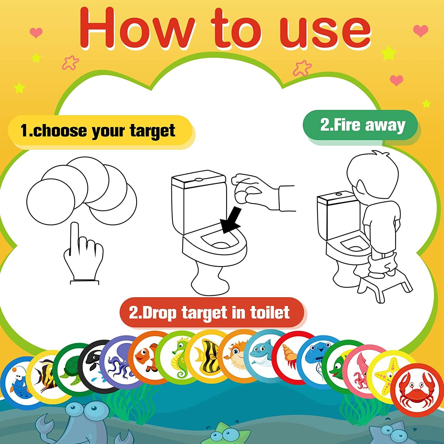 240 Pieces Toilet Targets for Boys, Ocean Animals Potty Training