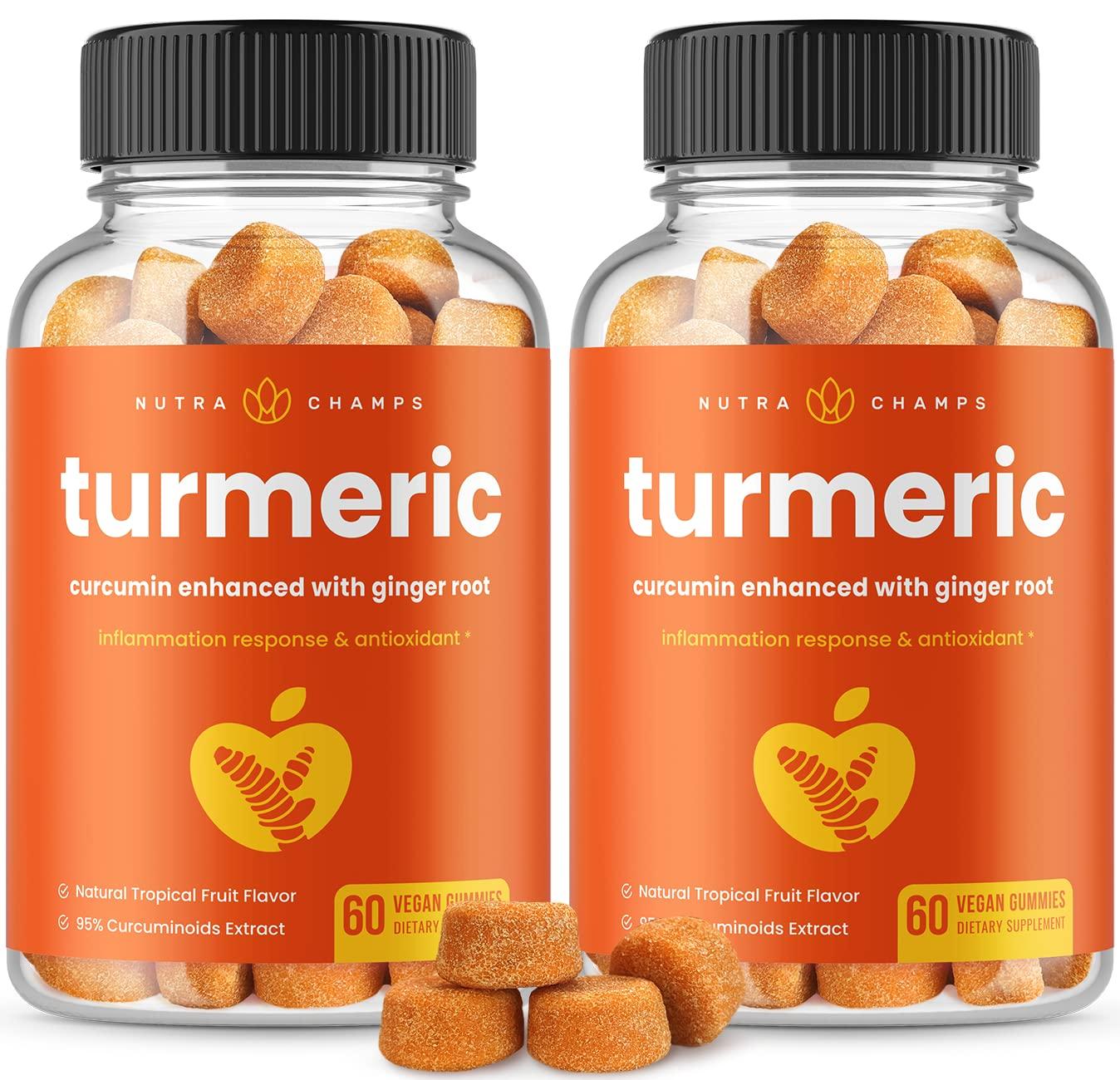 Turmeric Gummies for Adults Kids with Ginger Black Pepper Extract 95