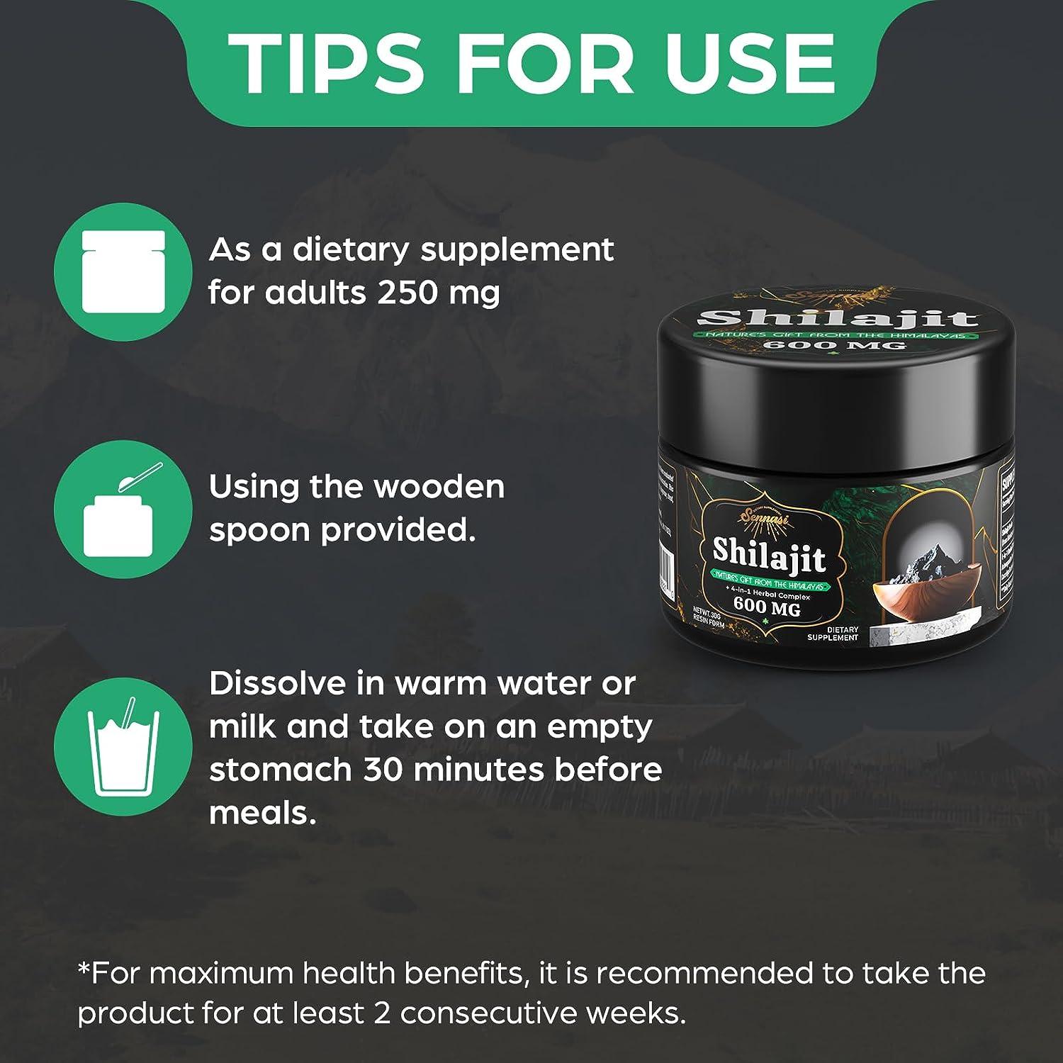 Organic Himalayan Shilajit Resin 30g 600mg Pure Supplement with