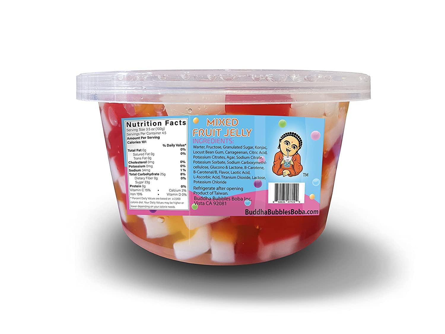 RAINBOW Mixed Fruit Jelly Dessert Topping by Buddha Bubbles Boba