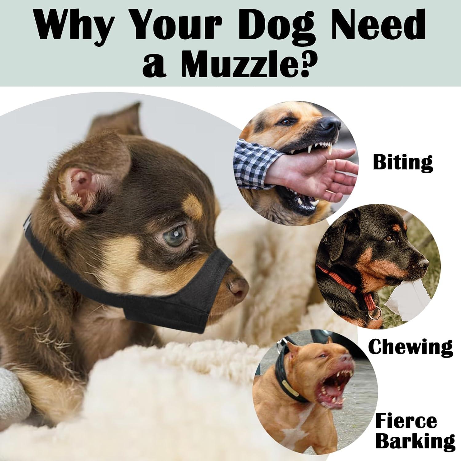 Mayerzon Soft Dog Muzzle for Short Snouts XS Black Perfect for