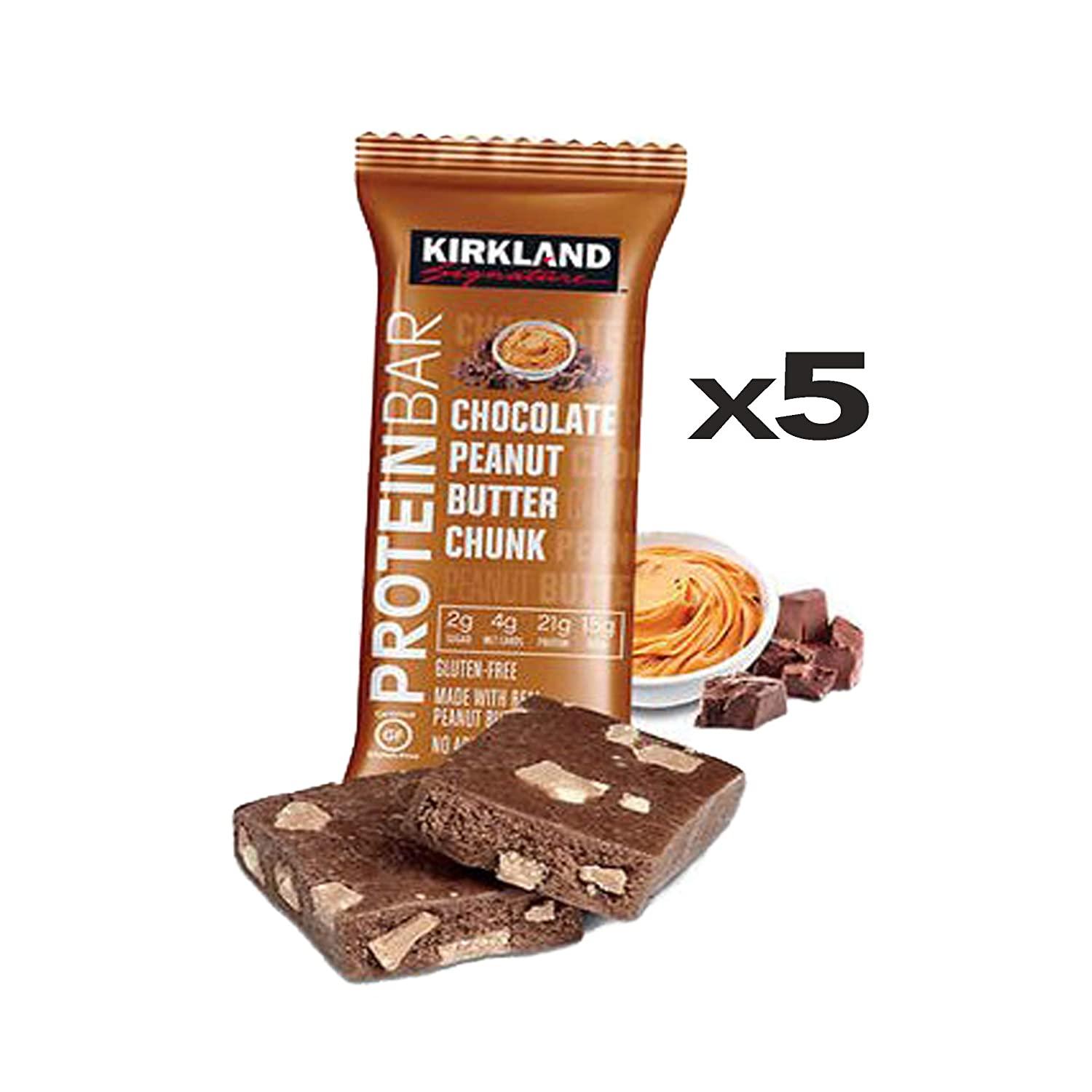 Kirkland Signature Protein Bars Variety Pack (20 Count) 5 of Each, All 4 Flavors Chocolate