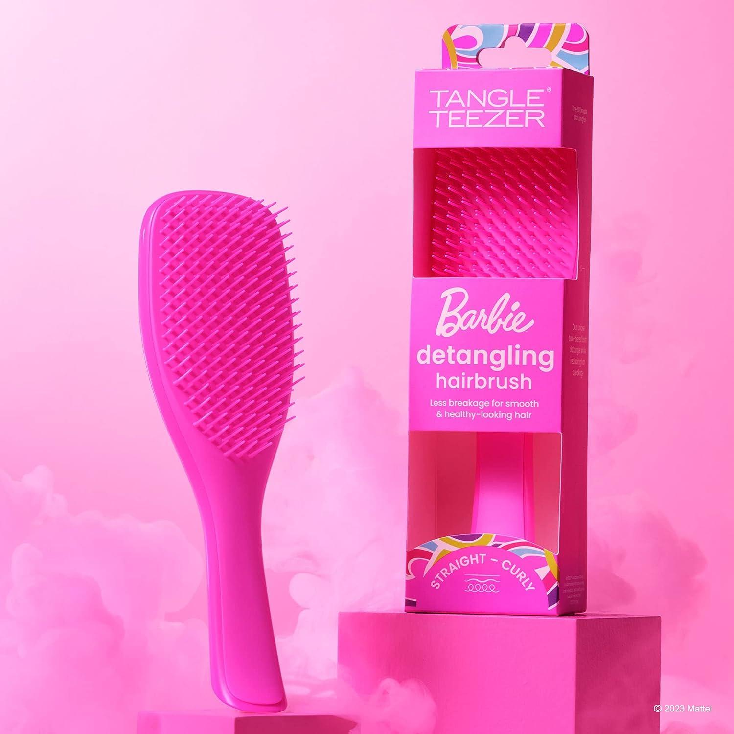 Tangle Teezer x Barbie The Ultimate Detangling Brush Dry and Wet Hair Brush  Detangler for All Hair Types Totally Pink Ultimate Detangler