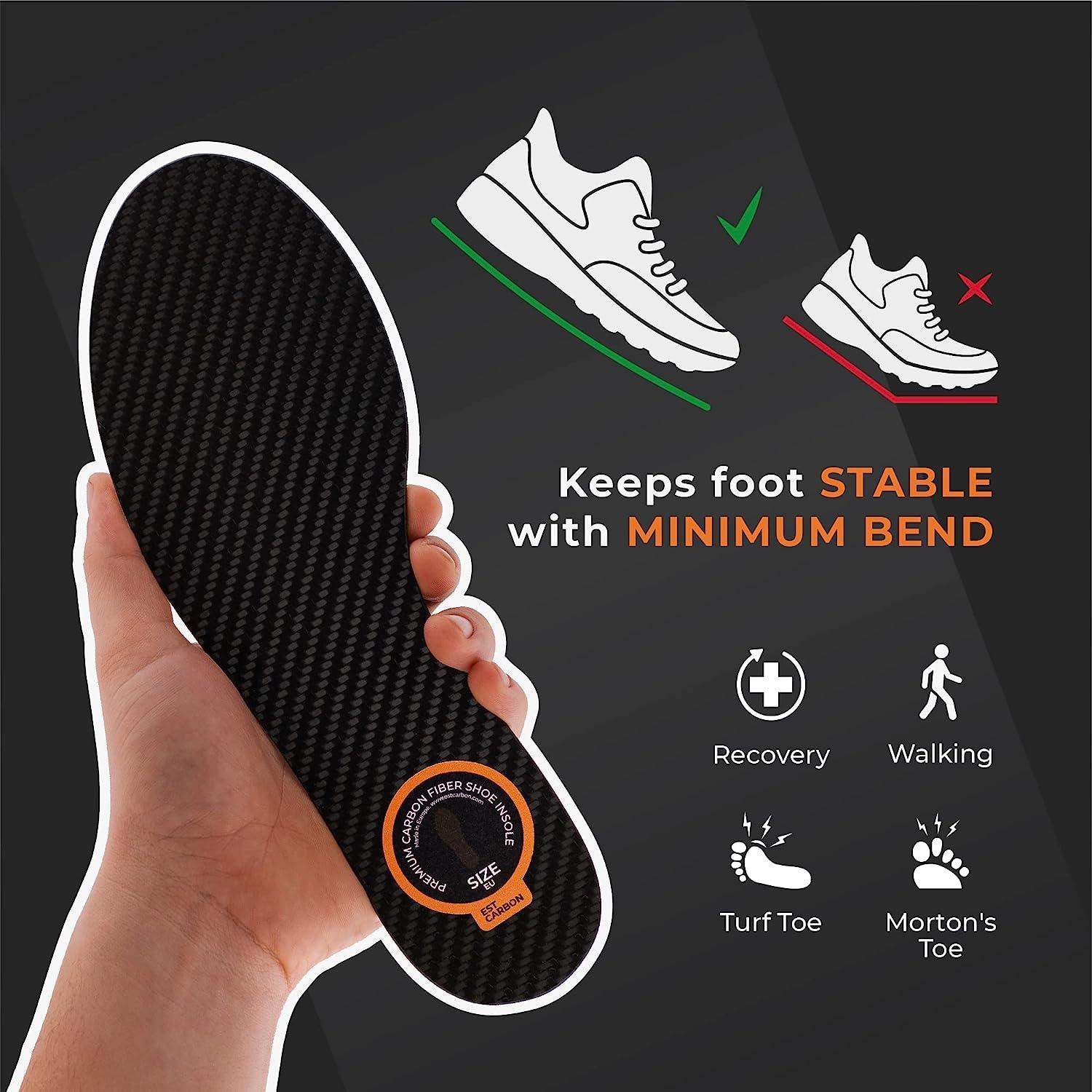 Carbon Fiber Insole Rigid Shoe Insert for Foot Pain Relief