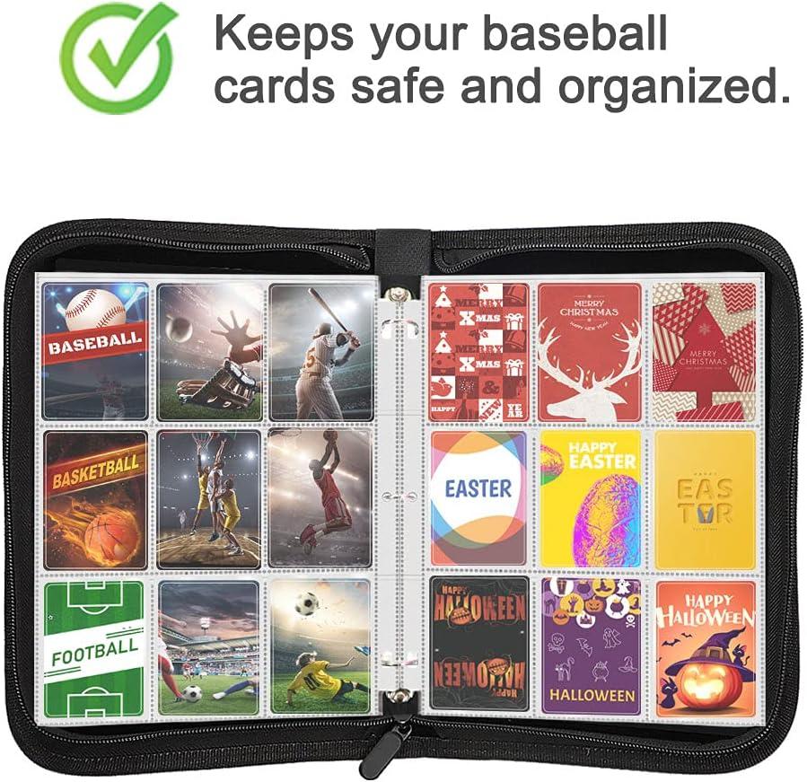 POKONBOY 288 Pockets Trading Card Sleeves, 9-Pocket Trading Card Binder  Sheets Card Storage Album Pages Holders for Standard Size Cards, Sport  Cards