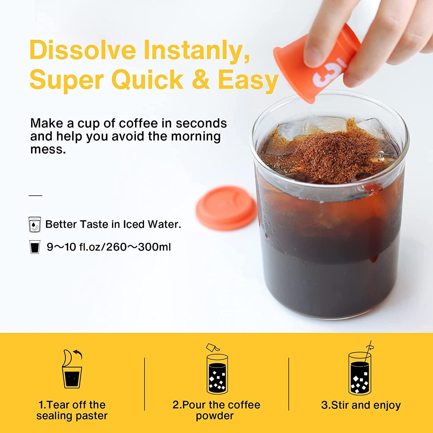 SATURNBIRD Instant Coffee Specialty Grade, Light Medium Dark Roast 6