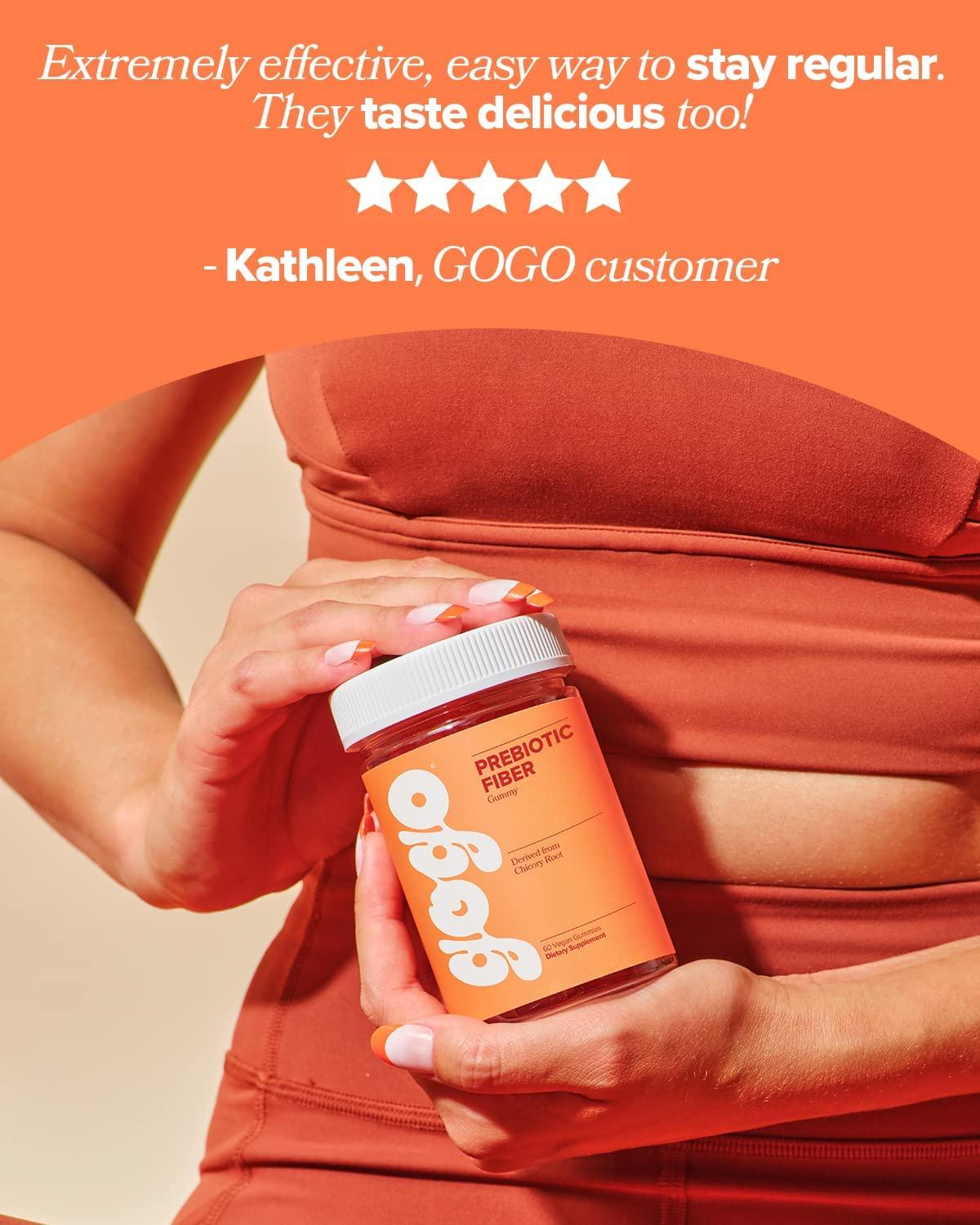 GOGO Fiber Gummies for Adults Prebiotic Chicory Root Inulin Fiber
